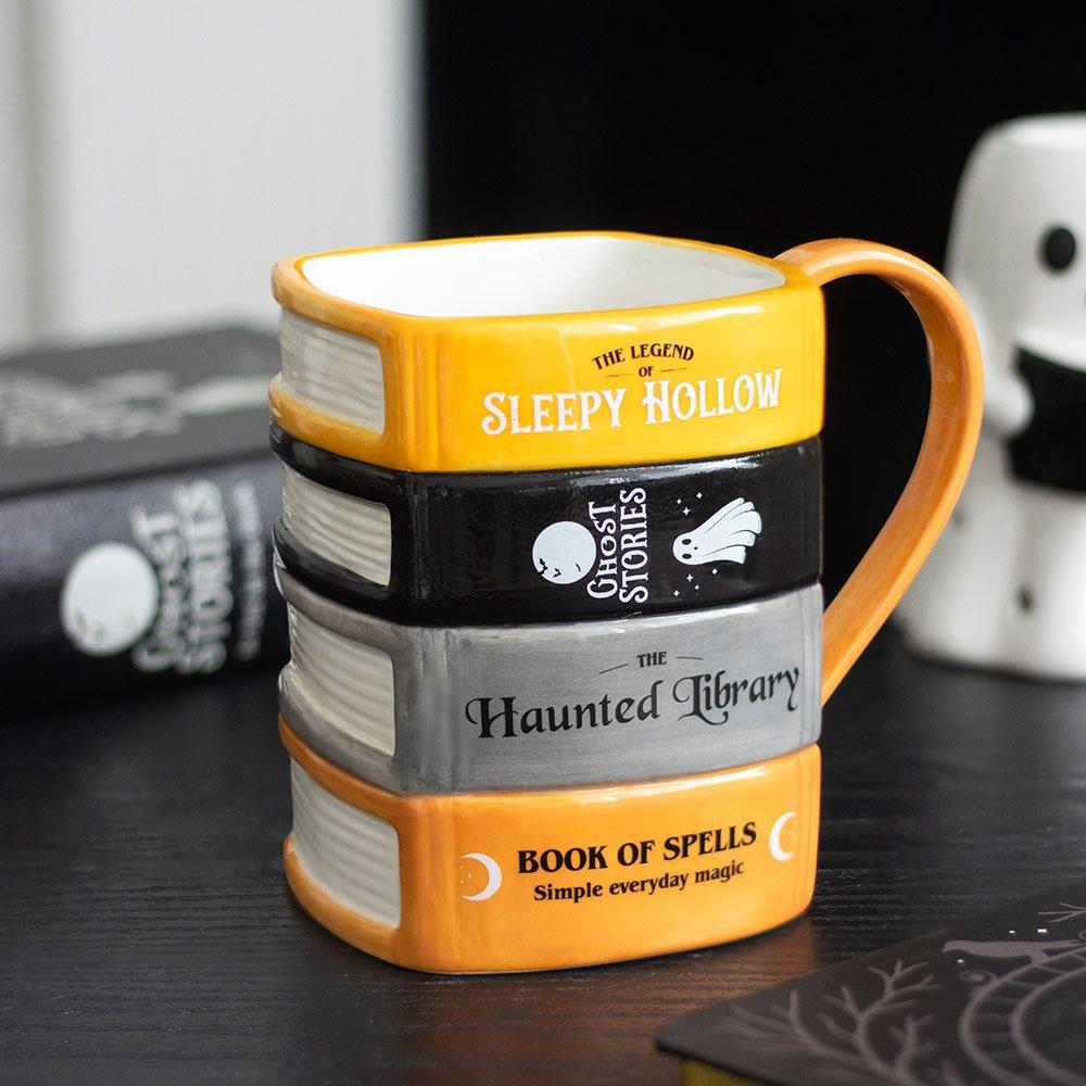 Black - Something Different - The Haunted Library Book Stack Mug - 1
