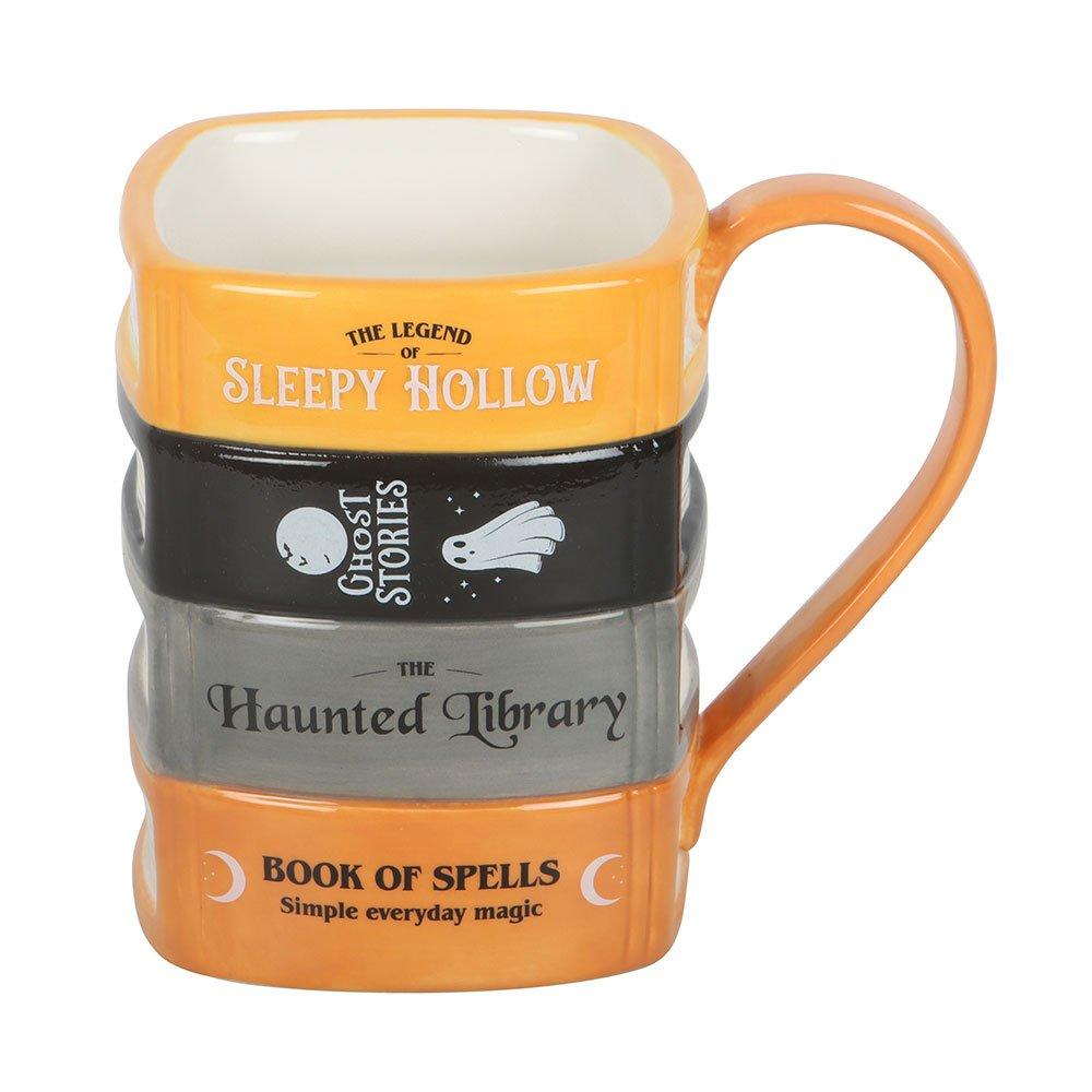Black - Something Different - The Haunted Library Book Stack Mug - 3