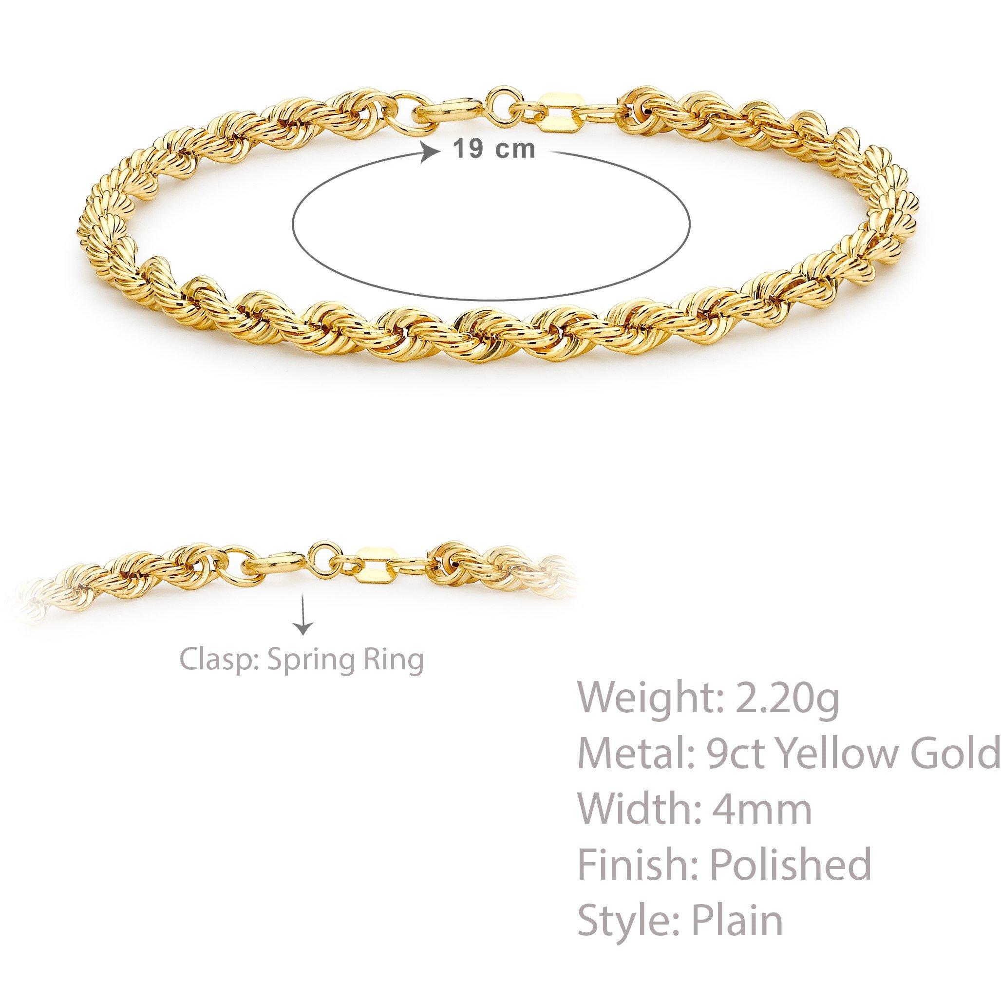 Yellow Gold - Be You - 9ct Gold Rope Chain Bracelet - 3