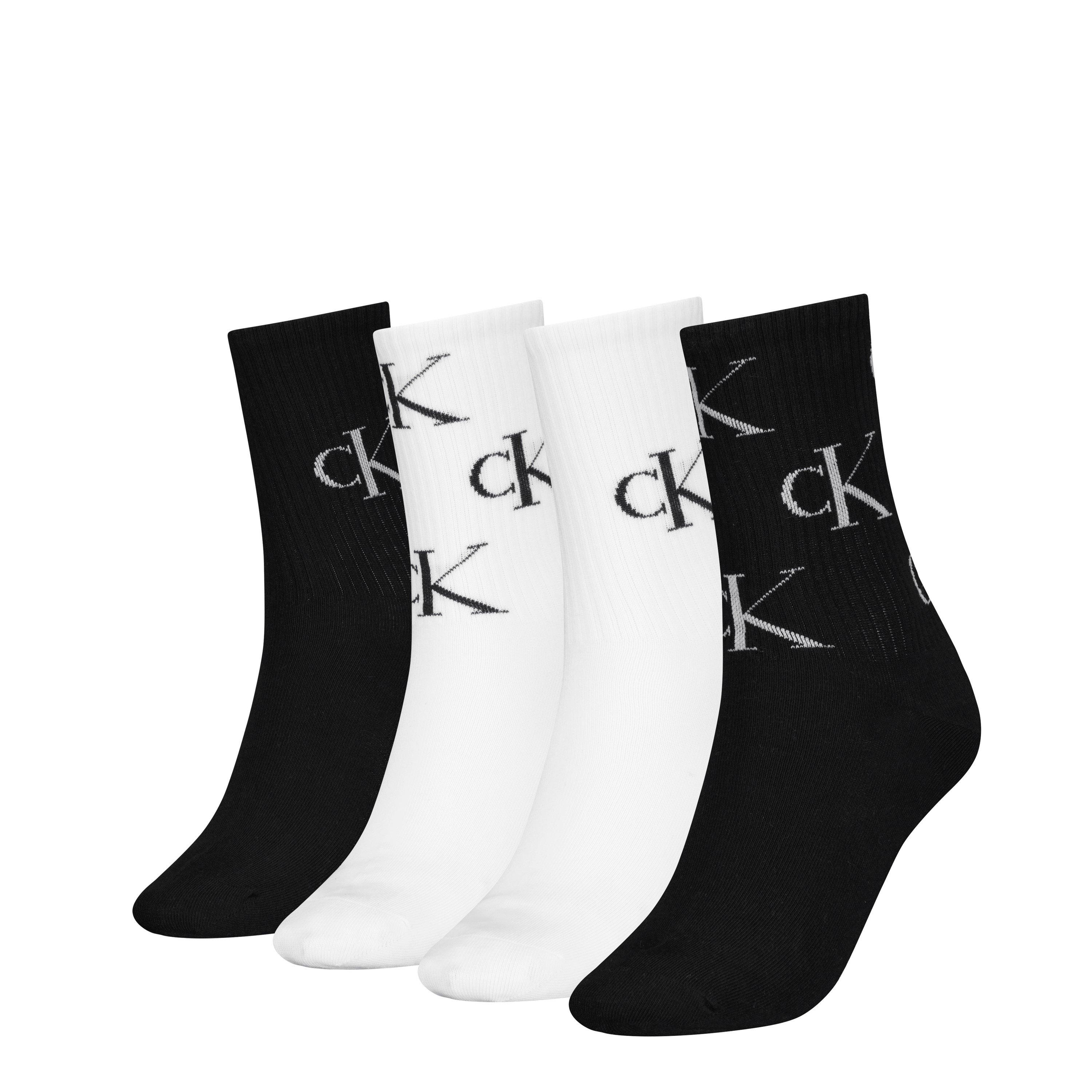 Nero / Bianco - Calvin Klein - Women's Crew Socks - 1