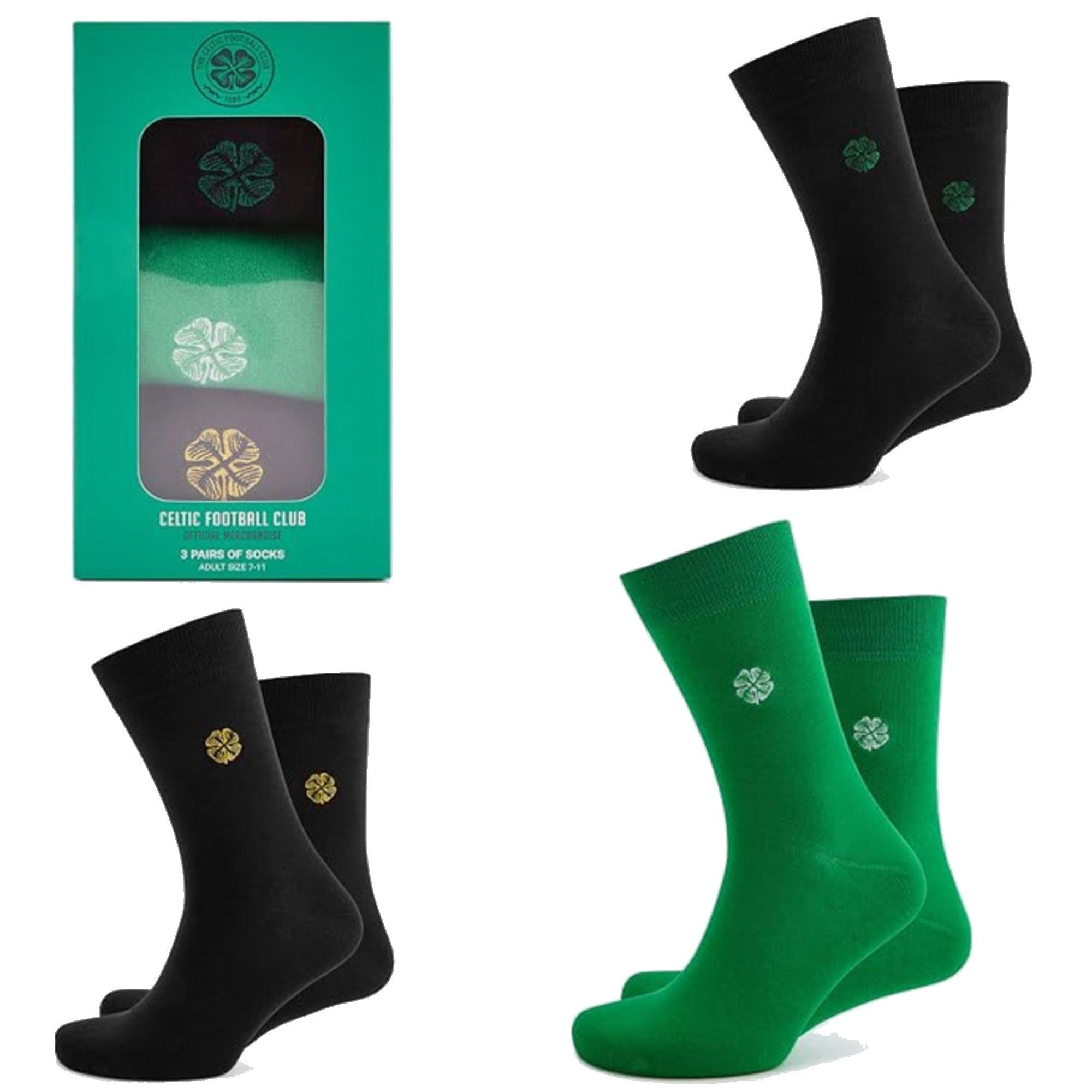 Celtic FC - Team - Officially Licensed 3 Pack Dress Sock Set Size 7-11 Men - 1
