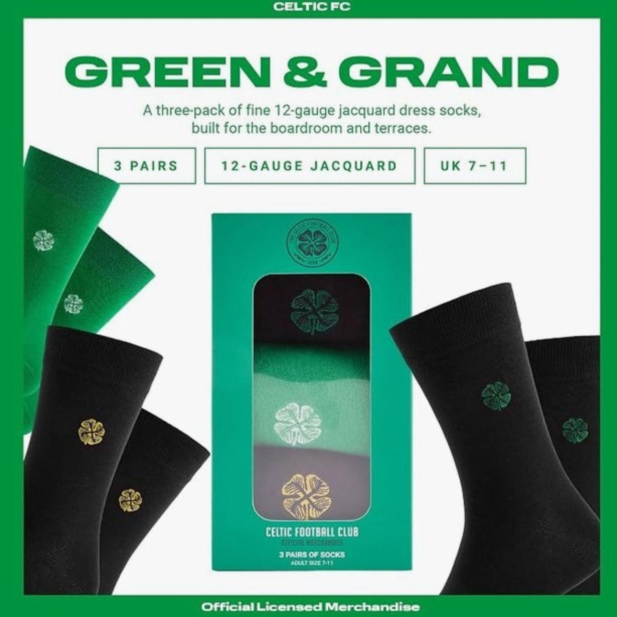 Celtic FC - Team - Officially Licensed 3 Pack Dress Sock Set Size 7-11 Men - 2