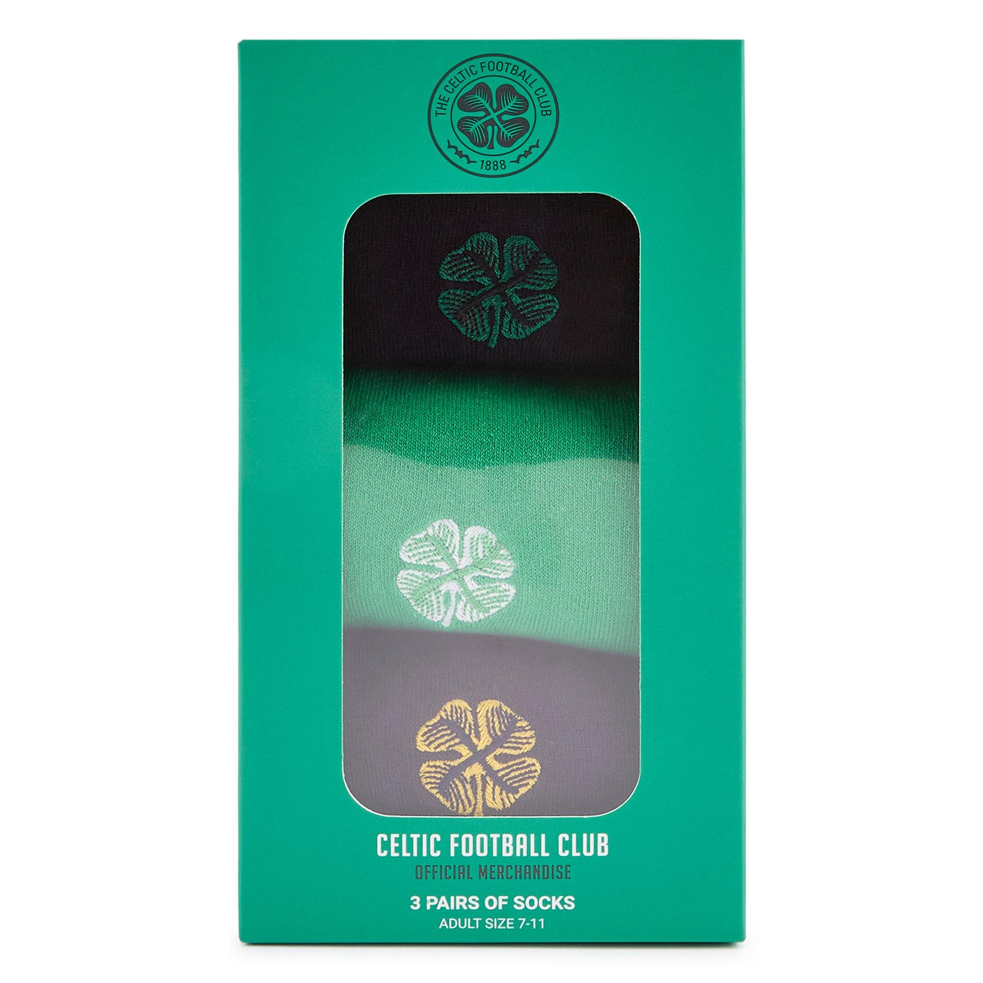 Celtic FC - Team - Officially Licensed 3 Pack Dress Sock Set Size 7-11 Men - 5
