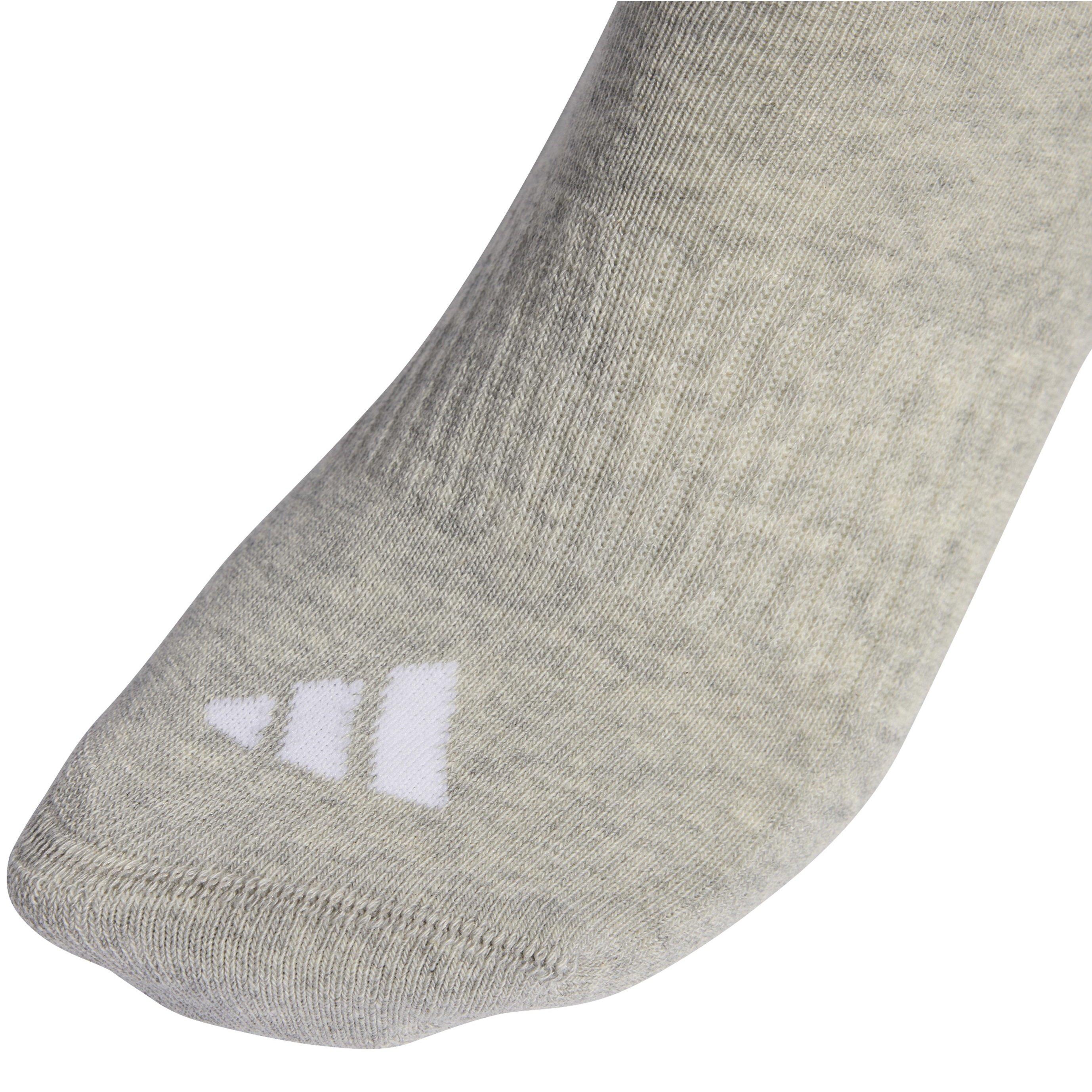 Crno/Bijelo/Sivo - adidas - Cushioned 3 Stripe Crew Sock 3 Pack - 3