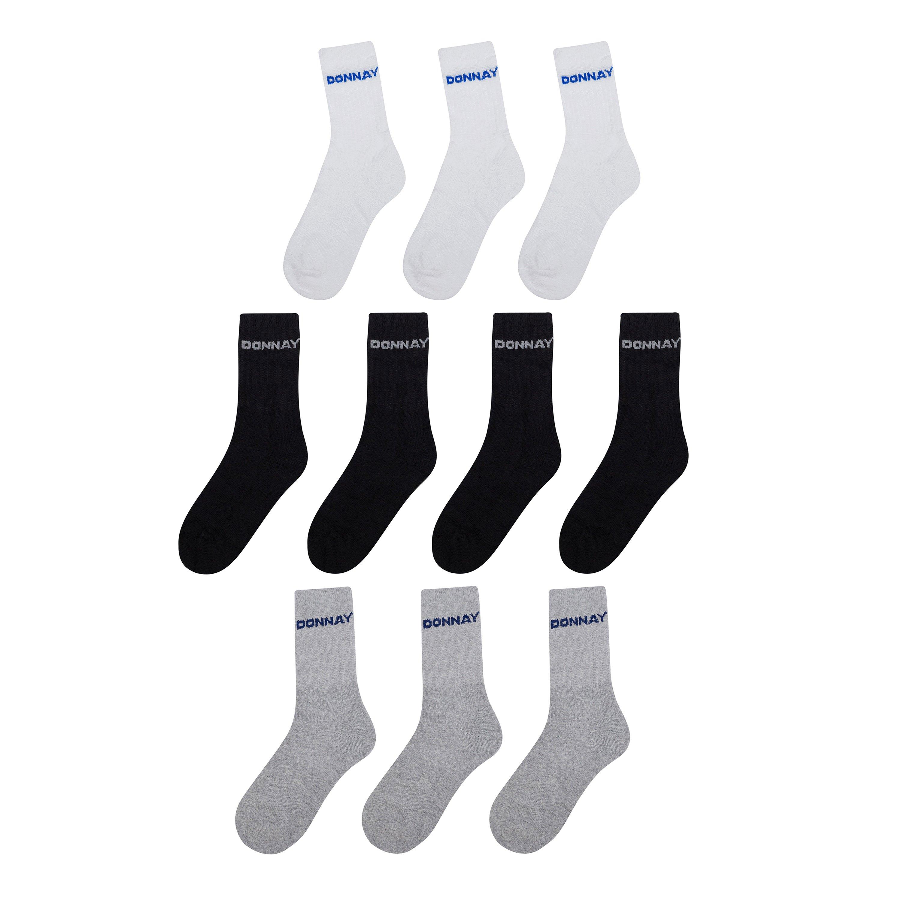 Donnay  Kids 10 Pack Crew Socks Children -  Asst - Chd C8-C13