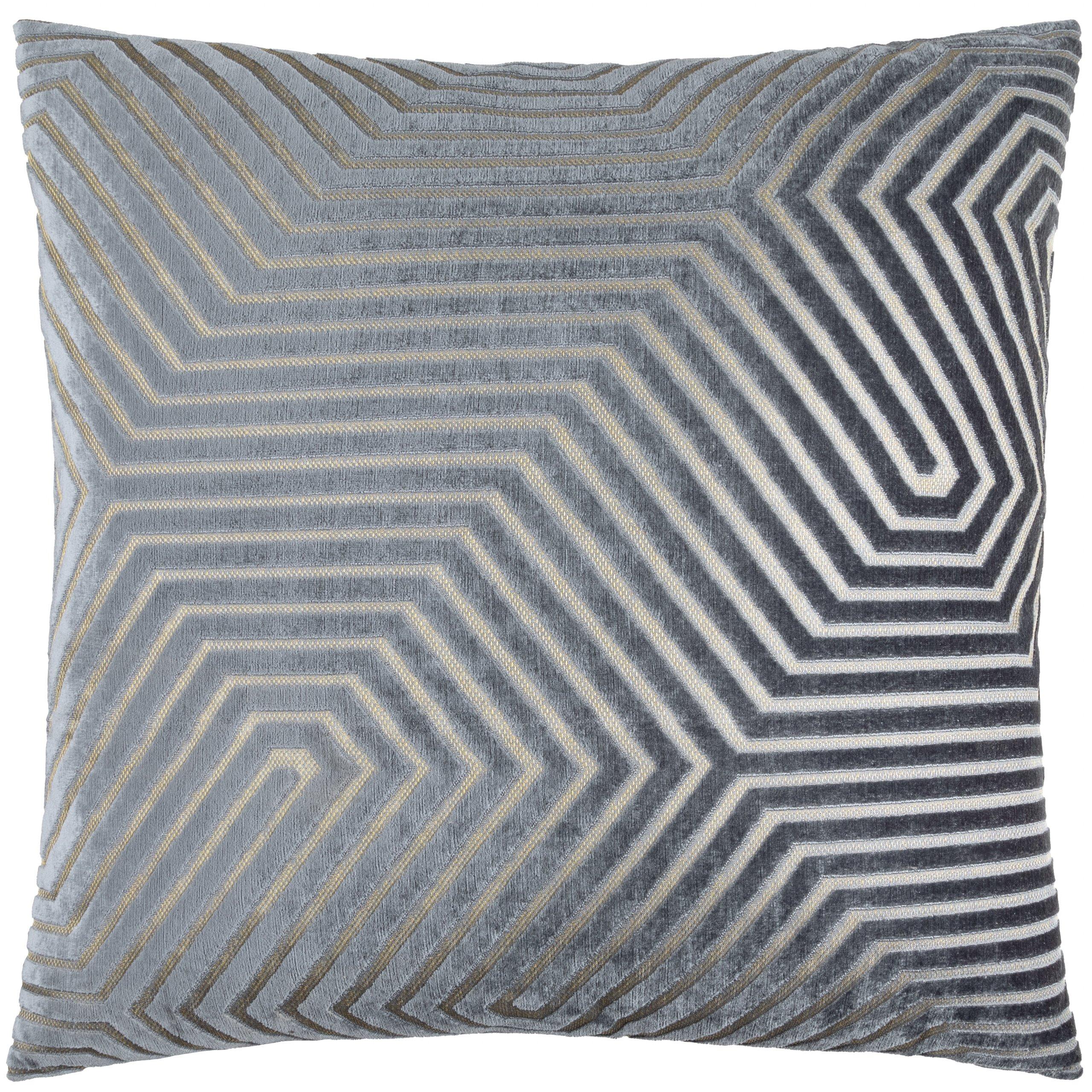Charcoal - Paoletti - Evoke Cut Velvet Feather Filled Cushion - 3