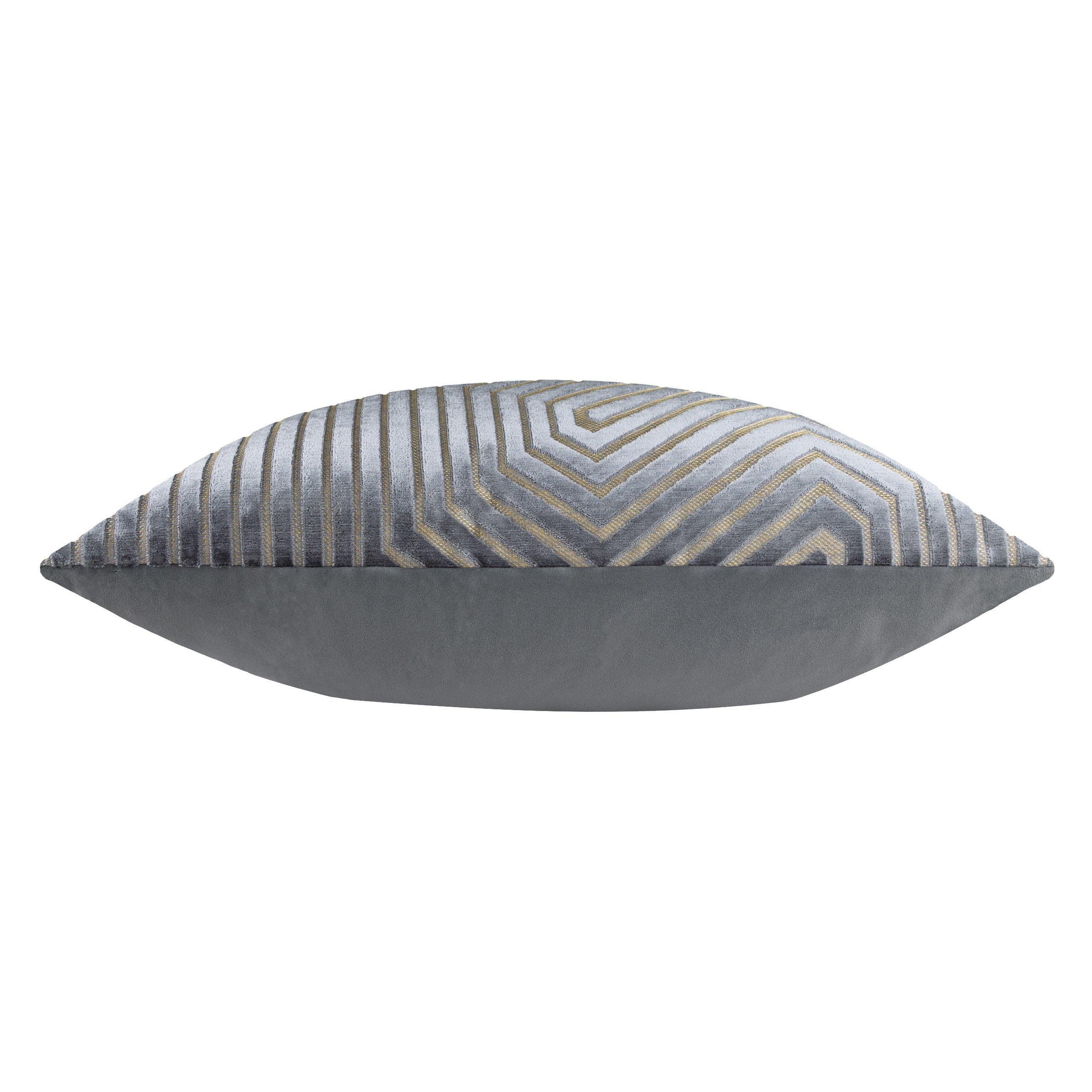 Charcoal - Paoletti - Evoke Cut Velvet Feather Filled Cushion - 5