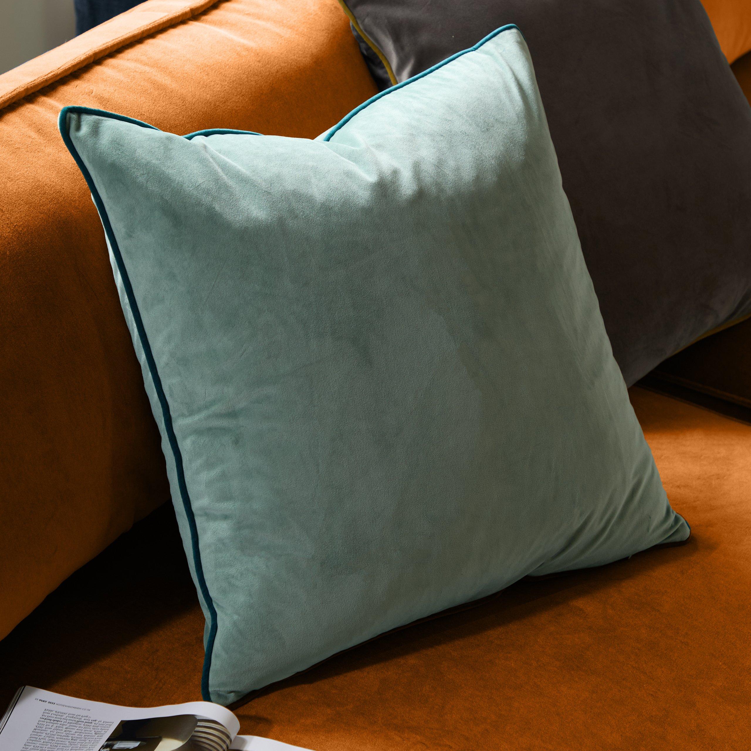 Mineral/Teal - Furn - Meridian Velvet Feather Filled Cushion - 2