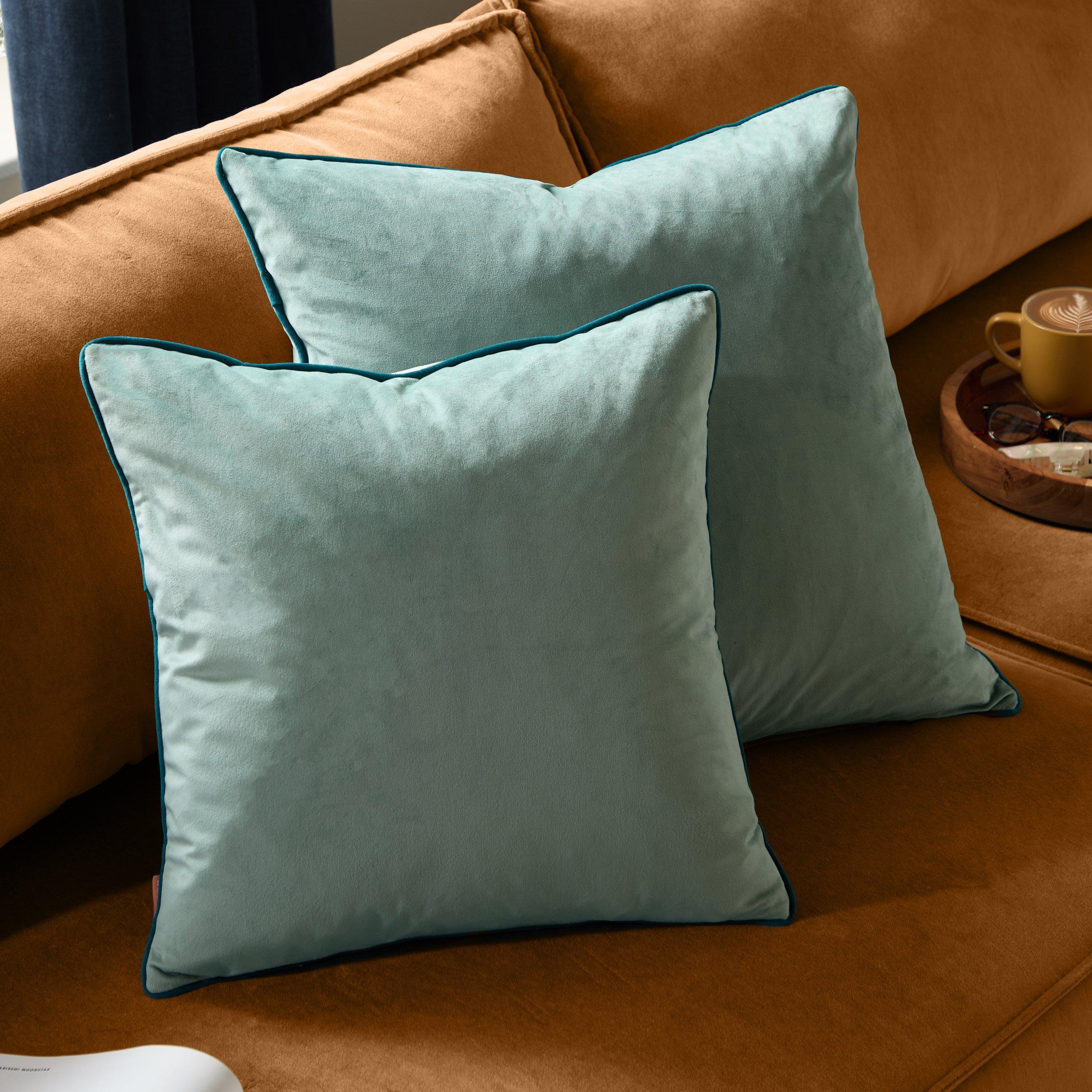 Mineral/Teal - Furn - Meridian Velvet Feather Filled Cushion - 6