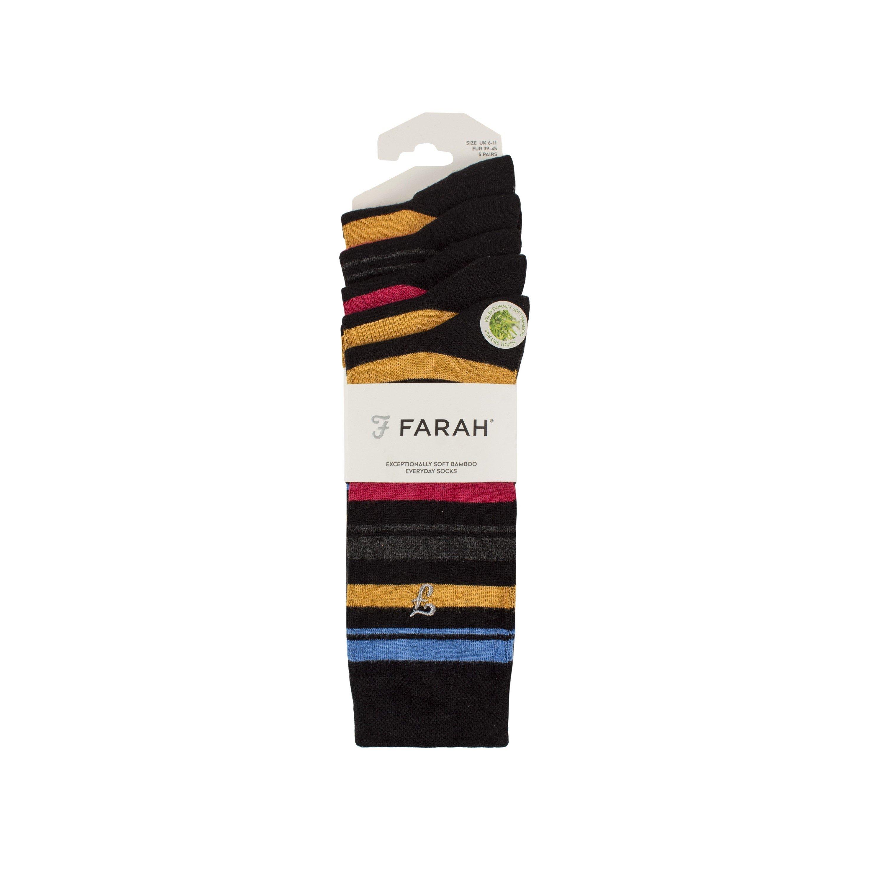 Black/Red - Farah - 5Pk Stripe Sck Sn00 - 2