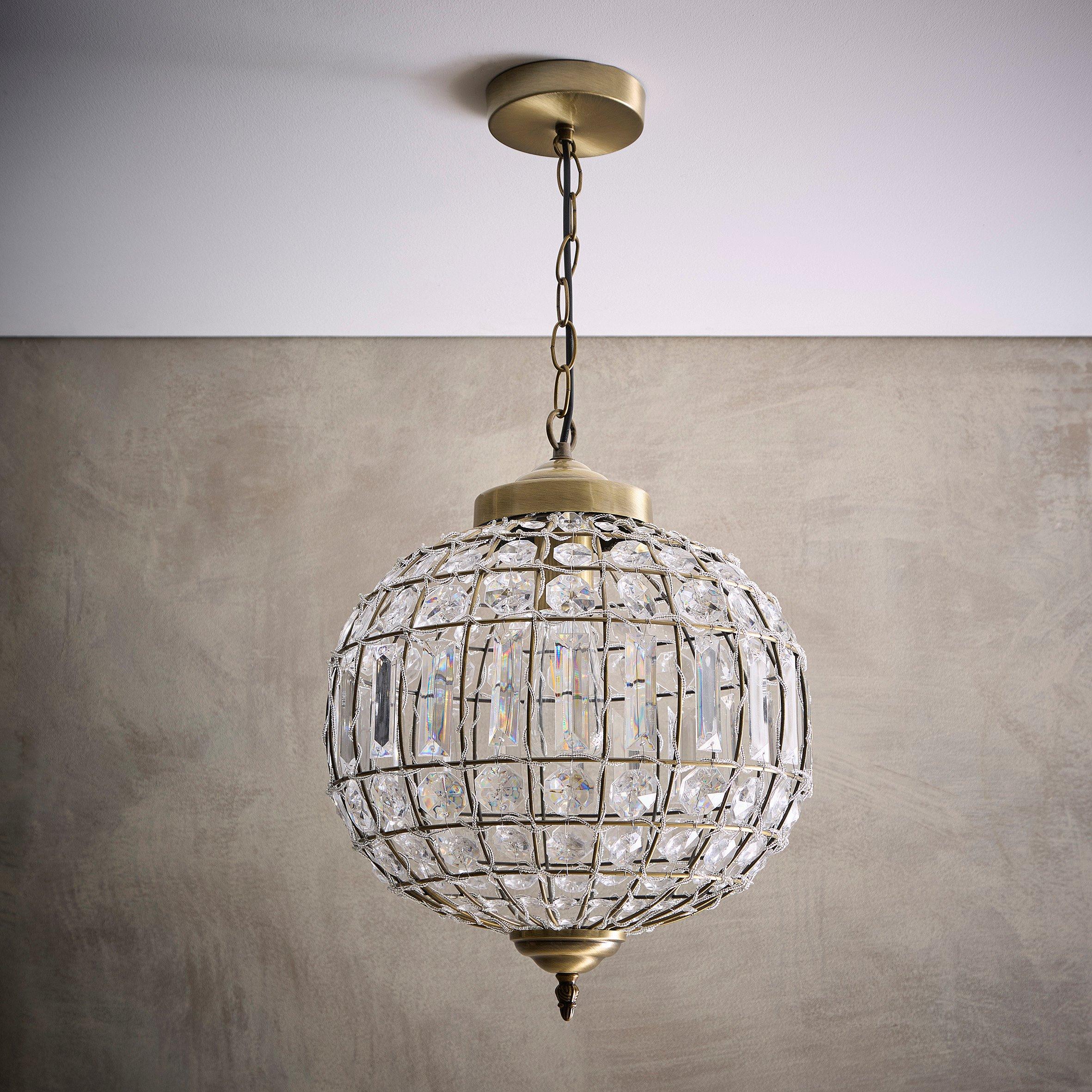 Antique Brass / - K Living - Prestbury Antique Brass & Clear Acrylic One Light - 1