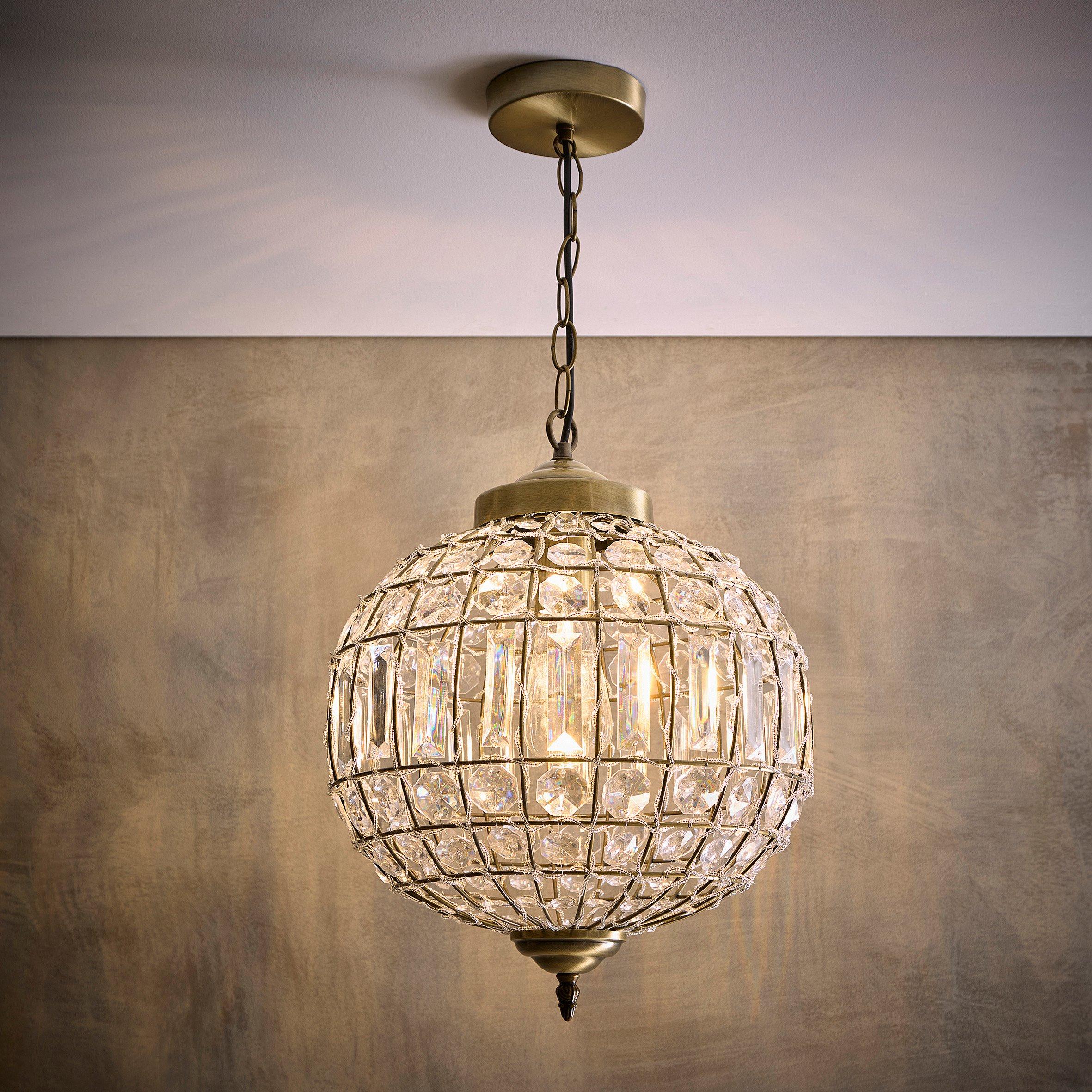 Antique Brass / - K Living - Prestbury Antique Brass & Clear Acrylic One Light - 2