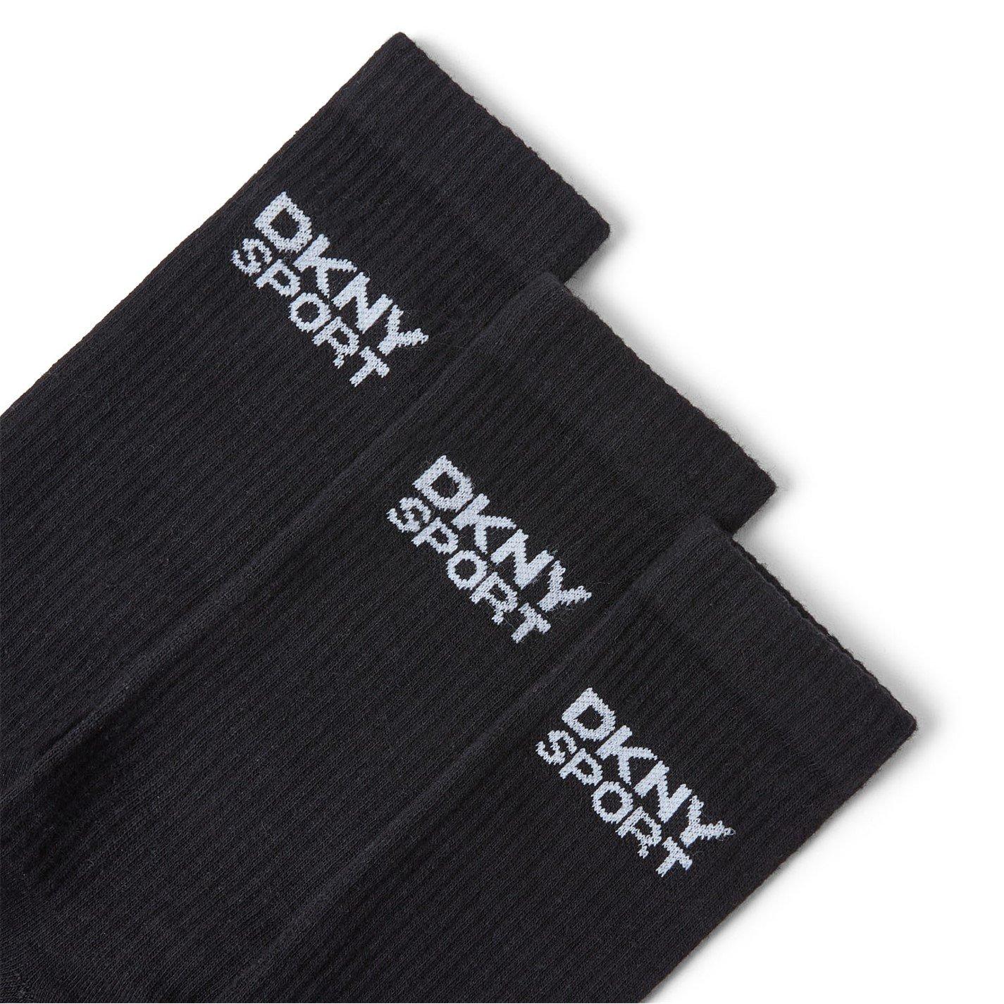 Black - DKNY - Mens 3 Pack Sports Socks Radde - 3