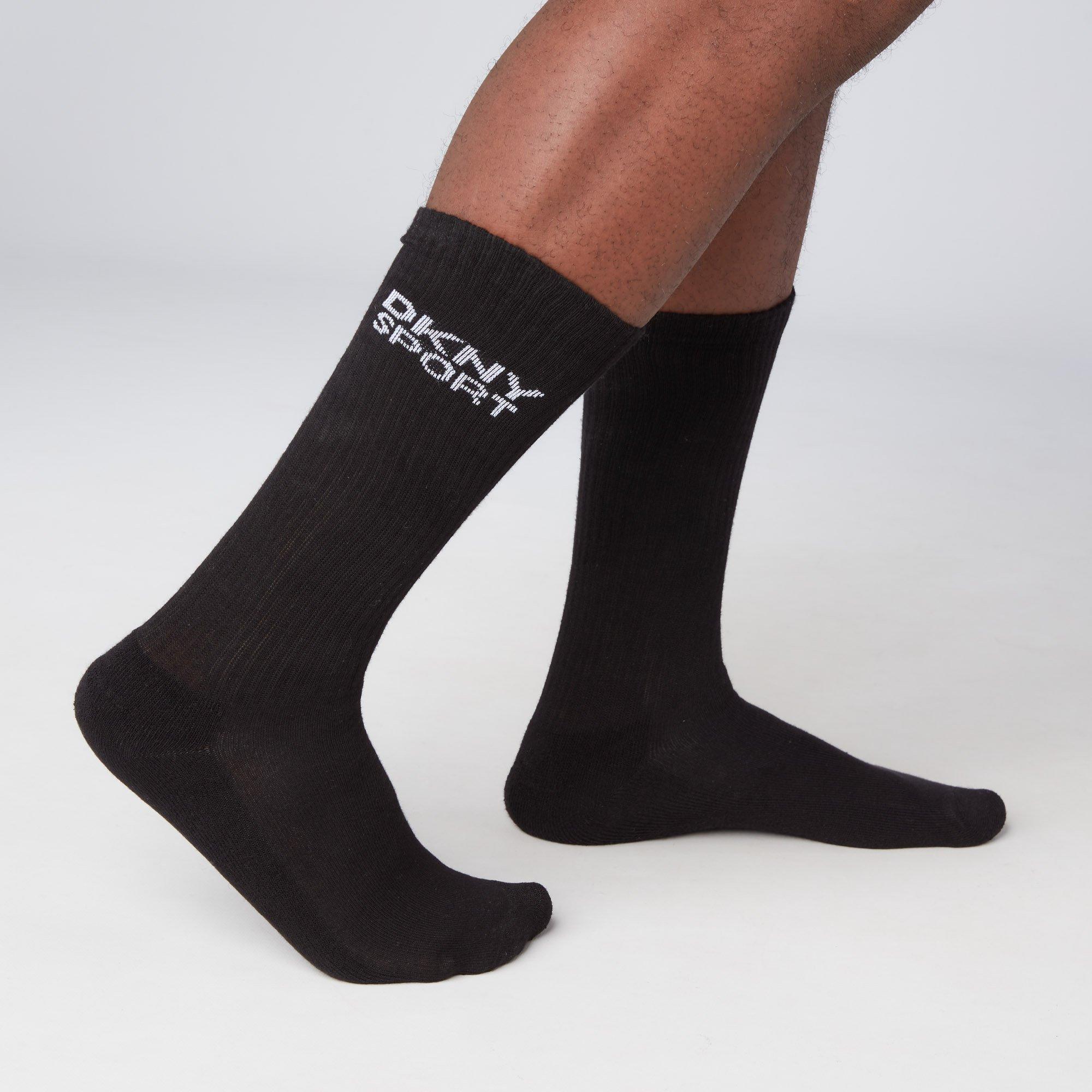 Black - DKNY - Mens 3 Pack Sports Socks Radde - 4