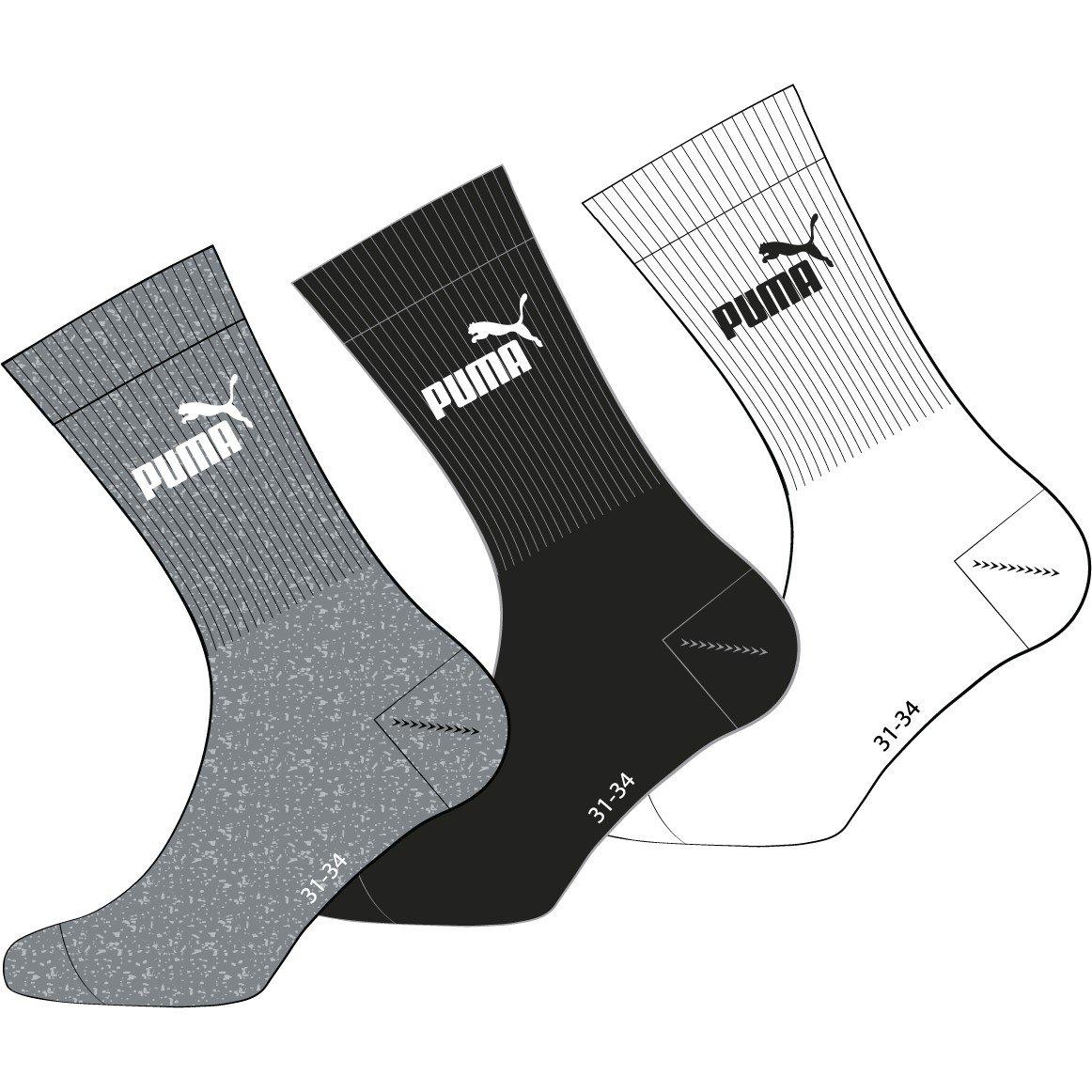Grå/sort/hvid - Puma - Crew Socks