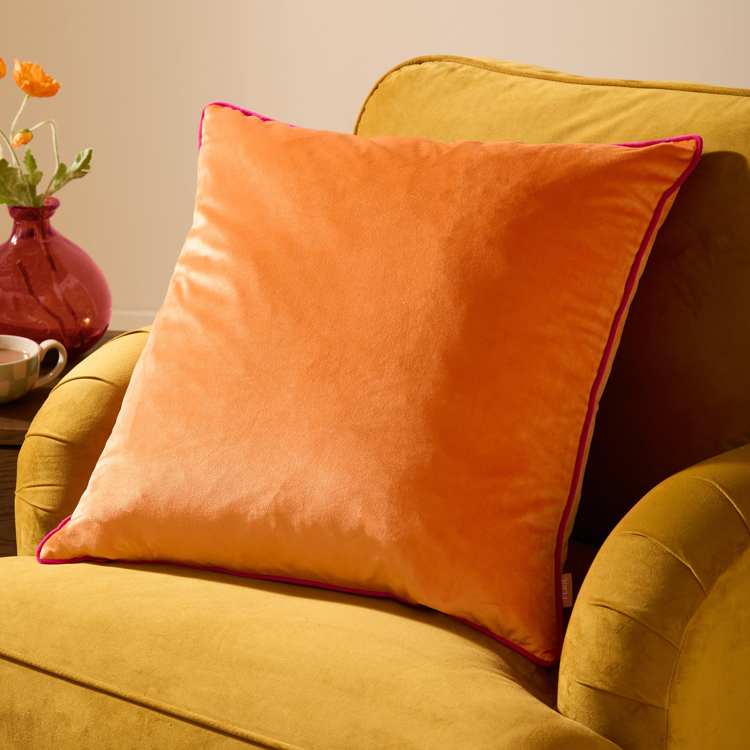Clementine/Hot - Furn - Meridian Velvet Fibre Filled Cushion - 2