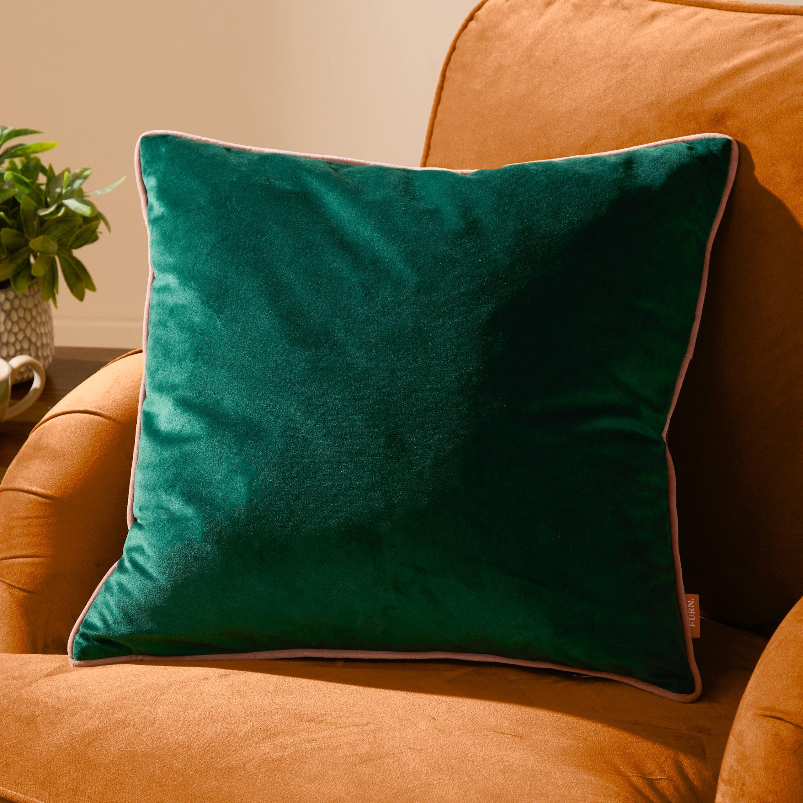 Emerald/Blush - Furn - Meridian Velvet Fibre Filled Cushion - 2