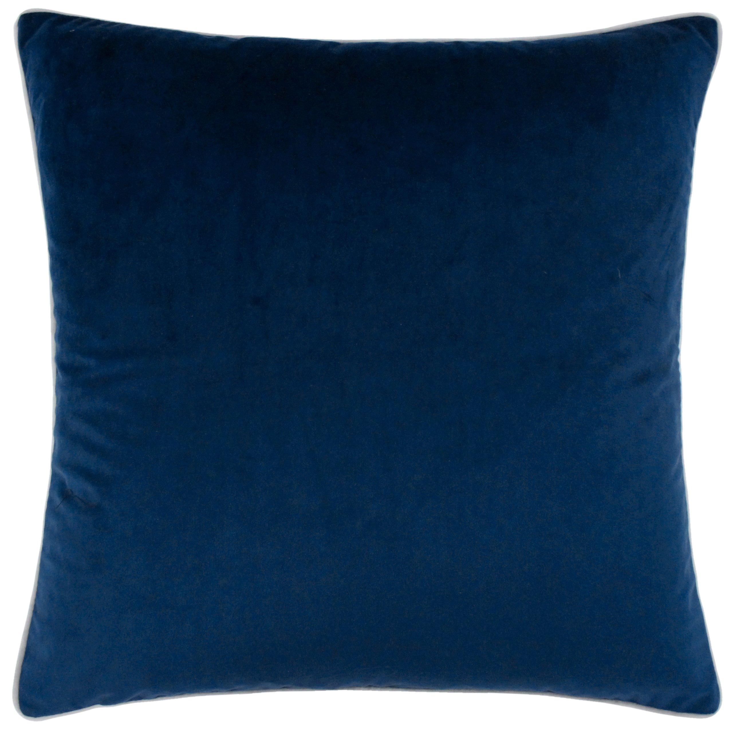 Navy/Silver - Furn - Meridian Velvet Feather Filled Cushion - 3