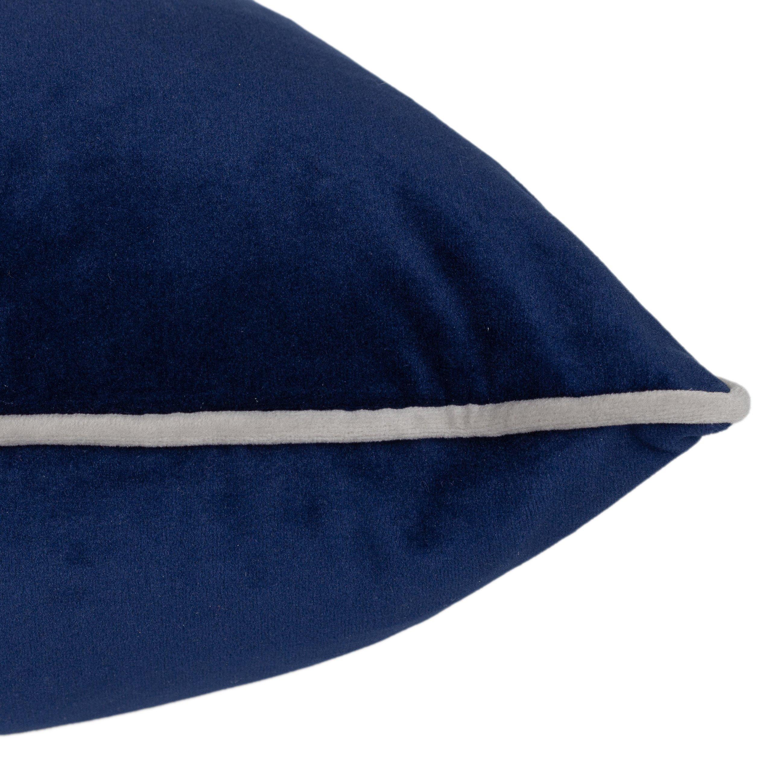 Navy/Silver - Furn - Meridian Velvet Feather Filled Cushion - 5