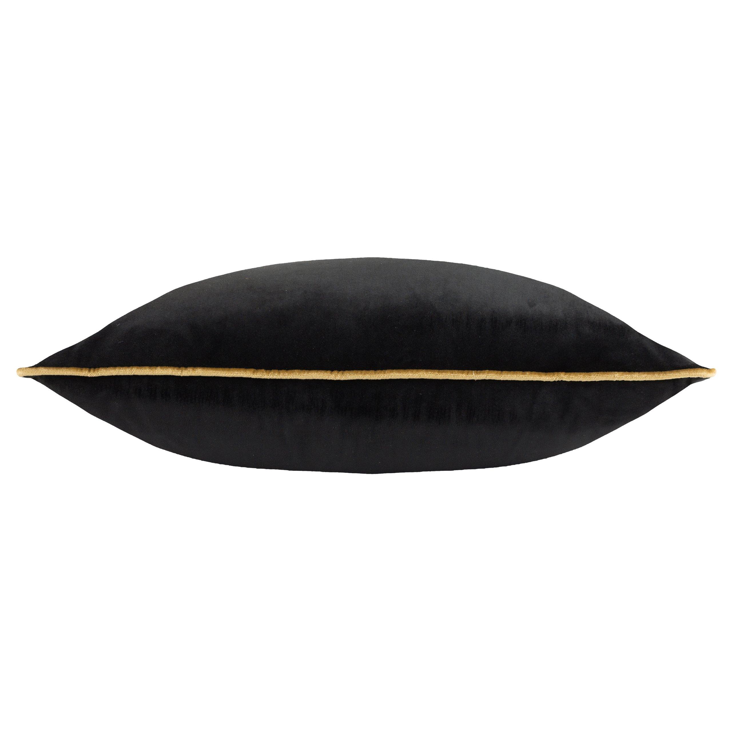 Black/Gold - Furn - Meridian Velvet Fibre Filled Cushion - 4