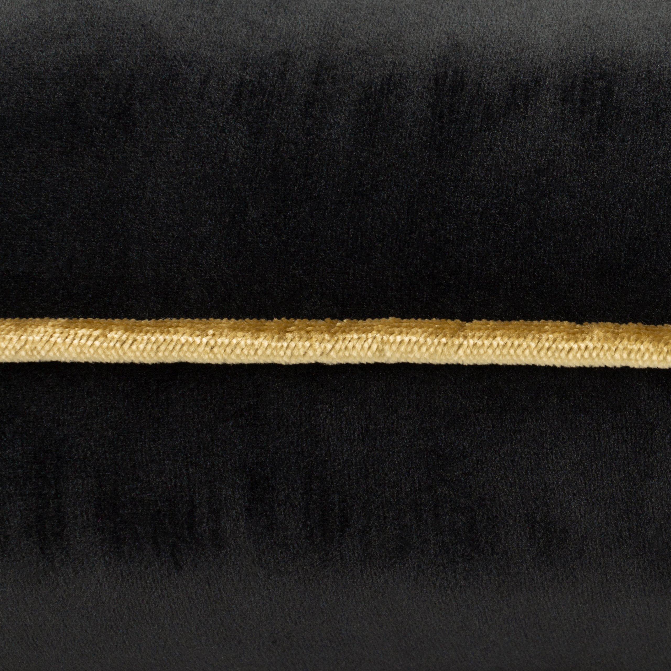 Black/Gold - Furn - Meridian Velvet Fibre Filled Cushion - 5