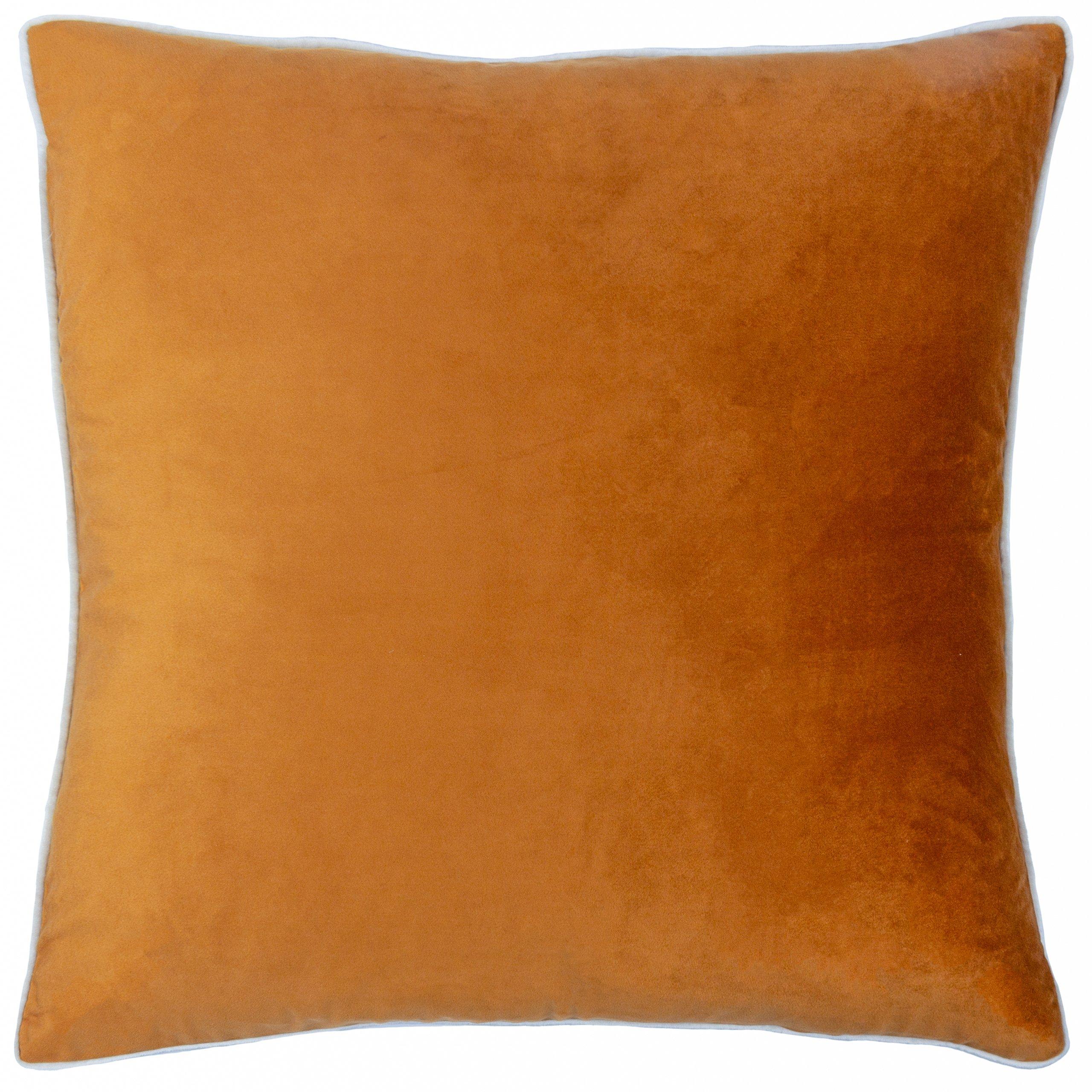 Ginger/Ecru - Furn - Meridian Velvet Feather Filled Cushion - 1