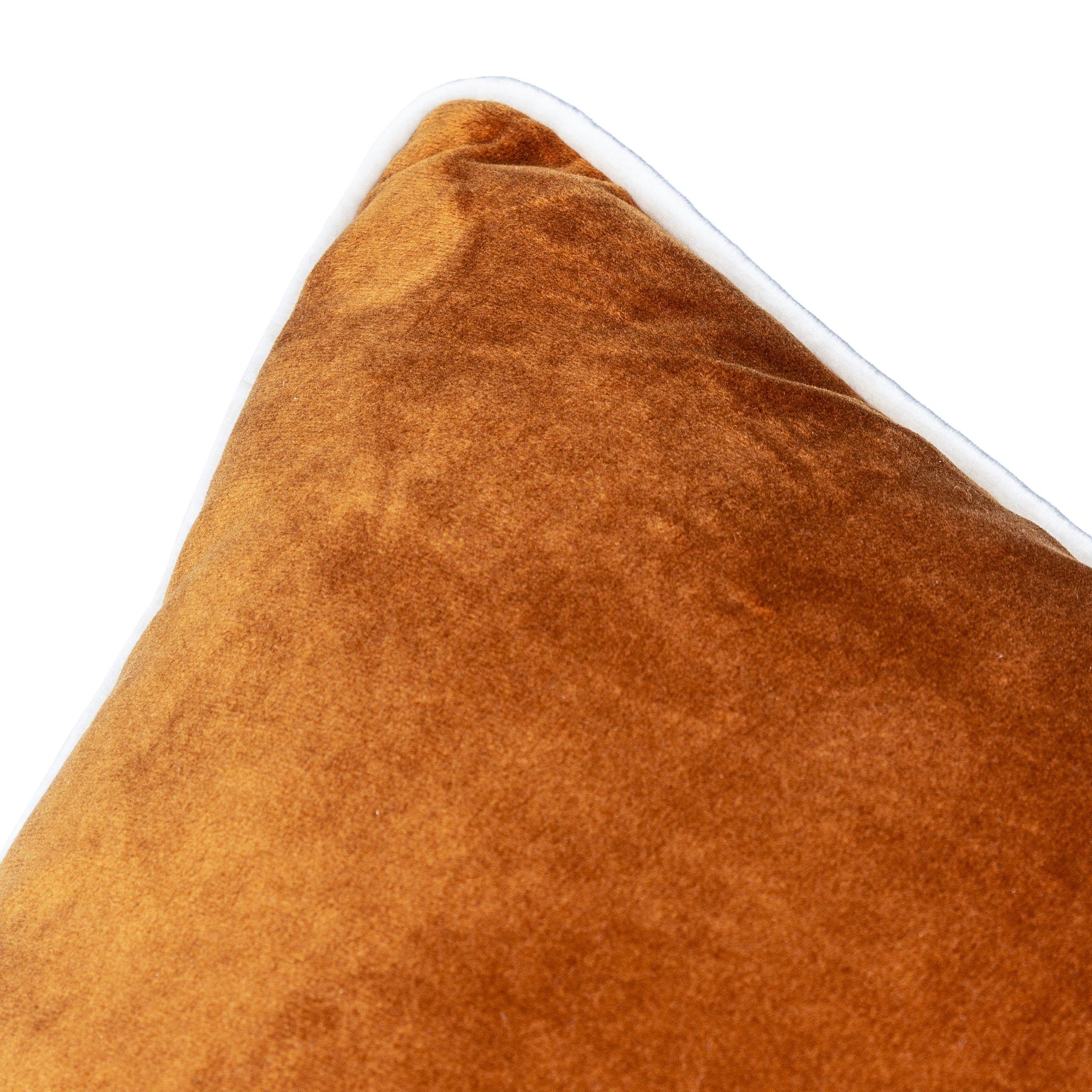 Ginger/Ecru - Furn - Meridian Velvet Feather Filled Cushion - 5