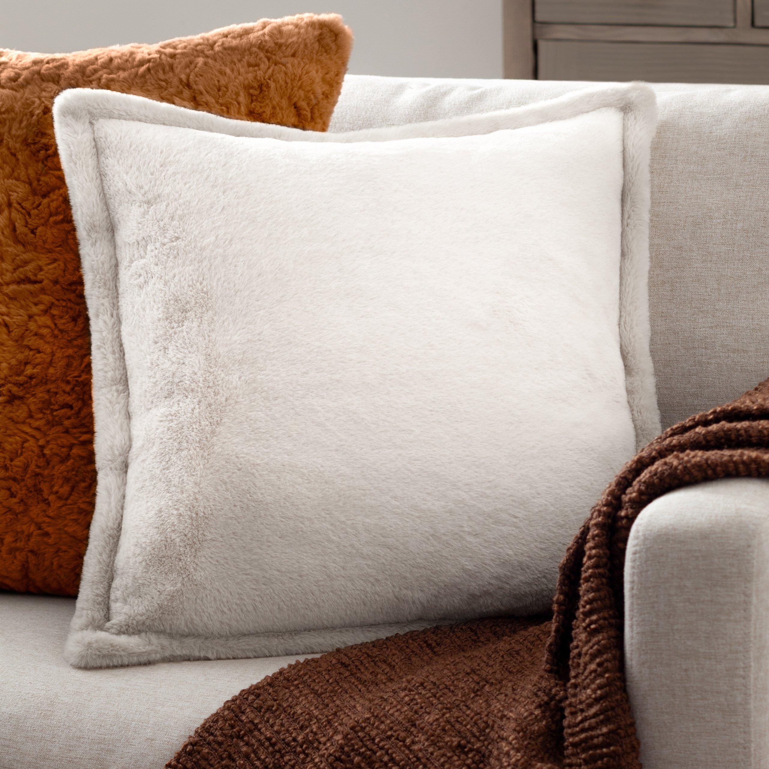 Ecru - Furn - Kallu Faux Fur Feather Filled Cushion - 2