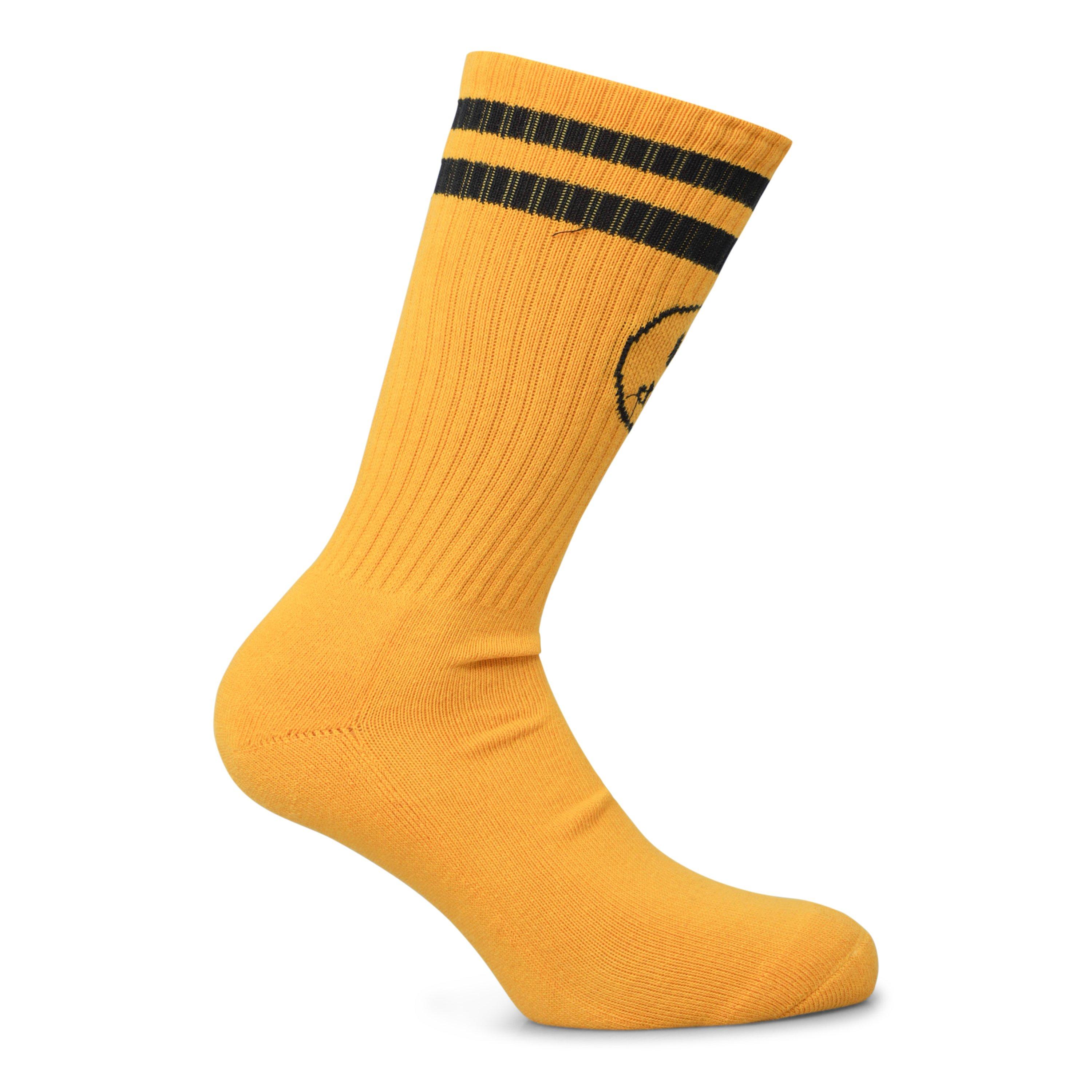 Black/Gold Ylw - Drew House - Mascot Stripe Crew Socks - 1