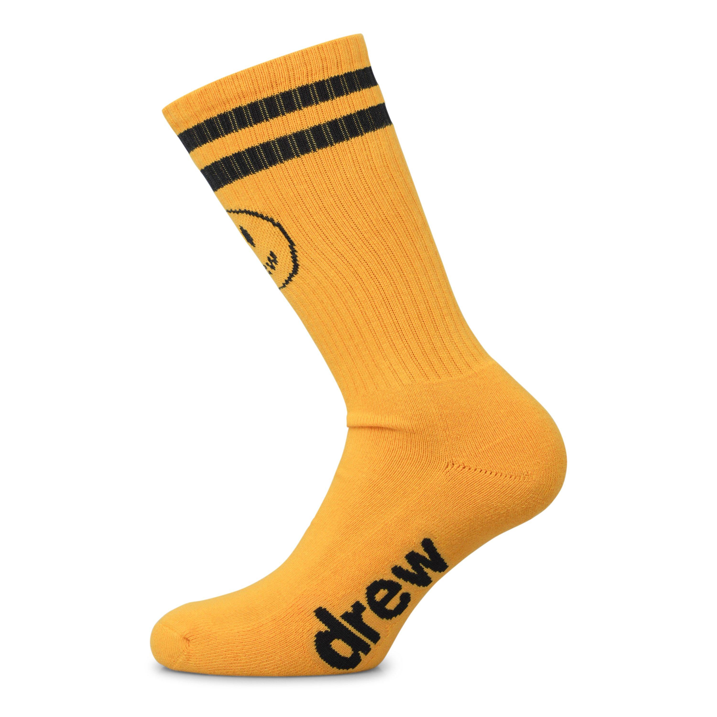 Black/Gold Ylw - Drew House - Mascot Stripe Crew Socks - 2