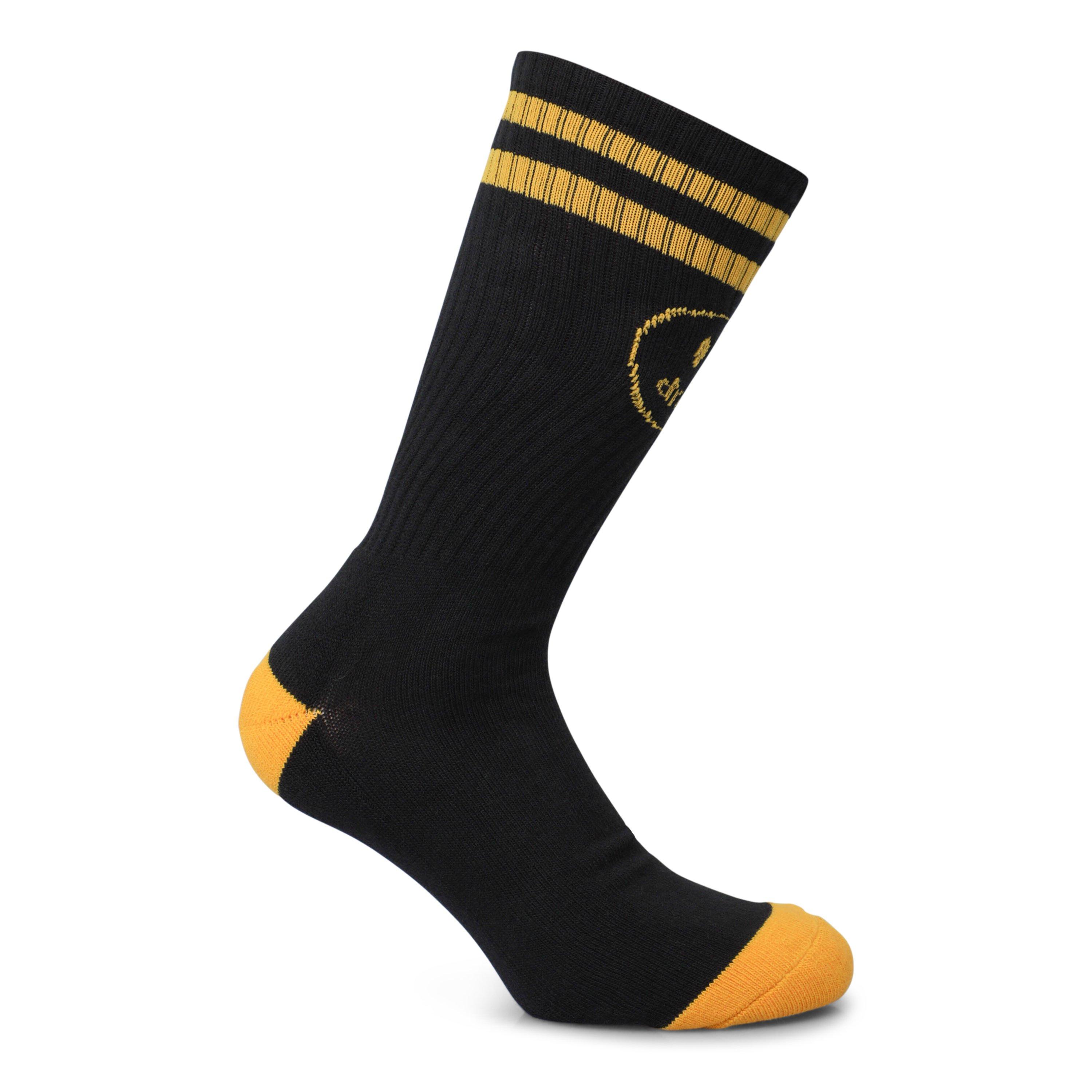 Black/Gold Ylw - Drew House - Mascot Stripe Crew Socks - 3