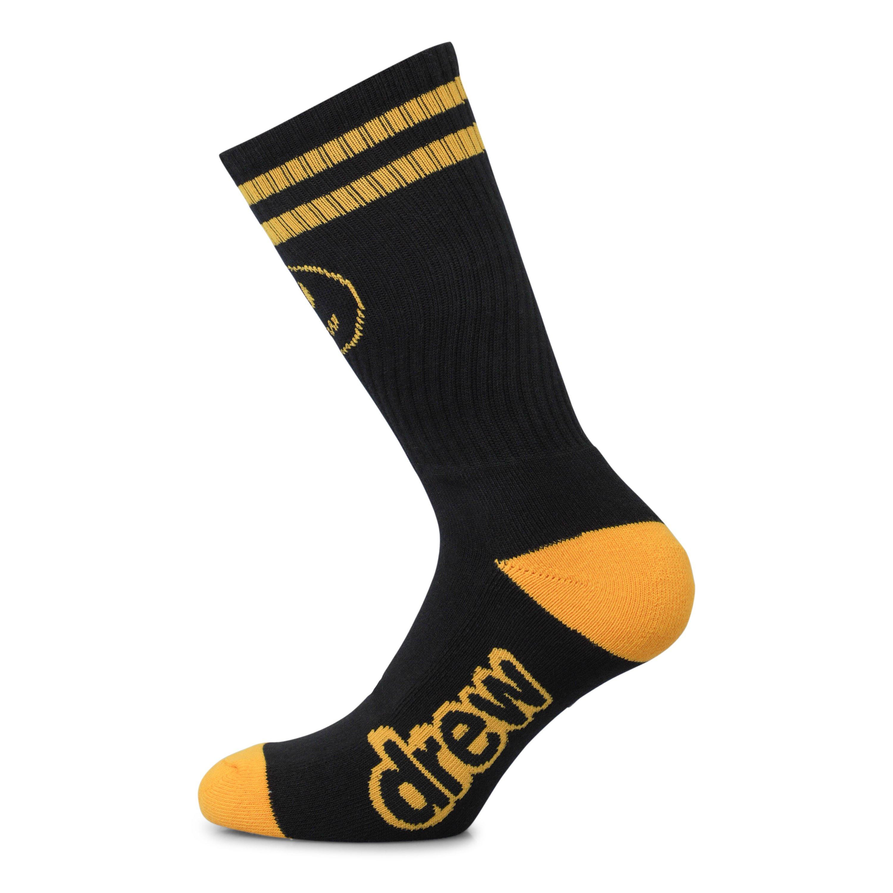 Black/Gold Ylw - Drew House - Mascot Stripe Crew Socks - 4
