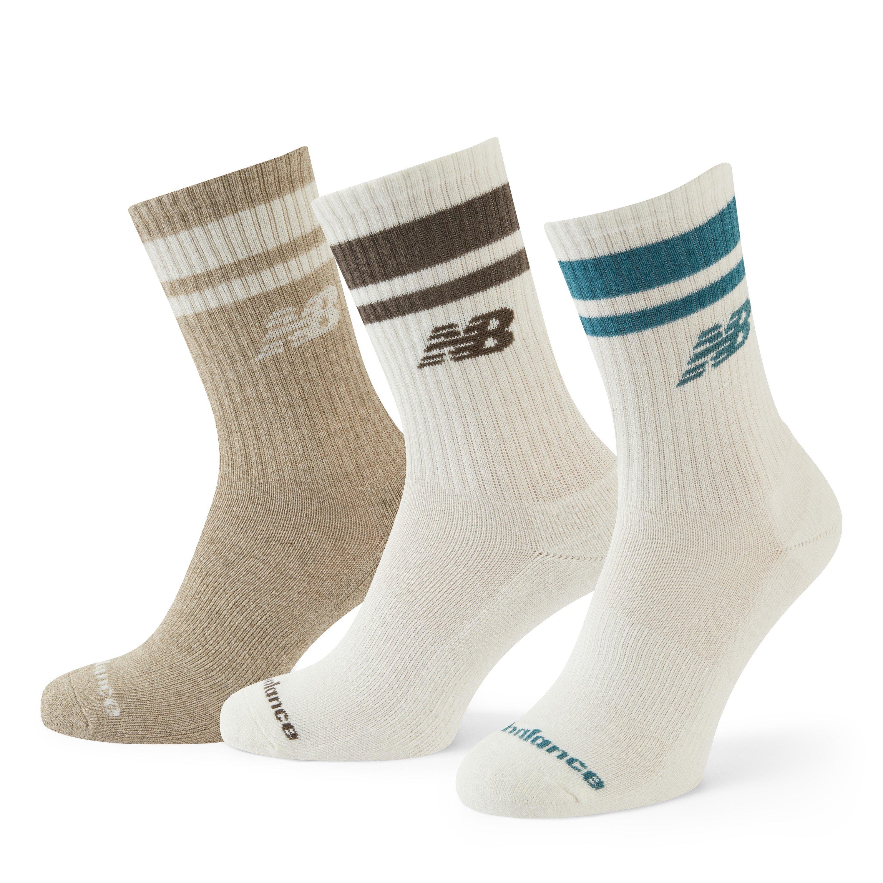 Neutrals - New Balance - Everyday Stripe Midcalf 3 Pack Crew Socks - 2