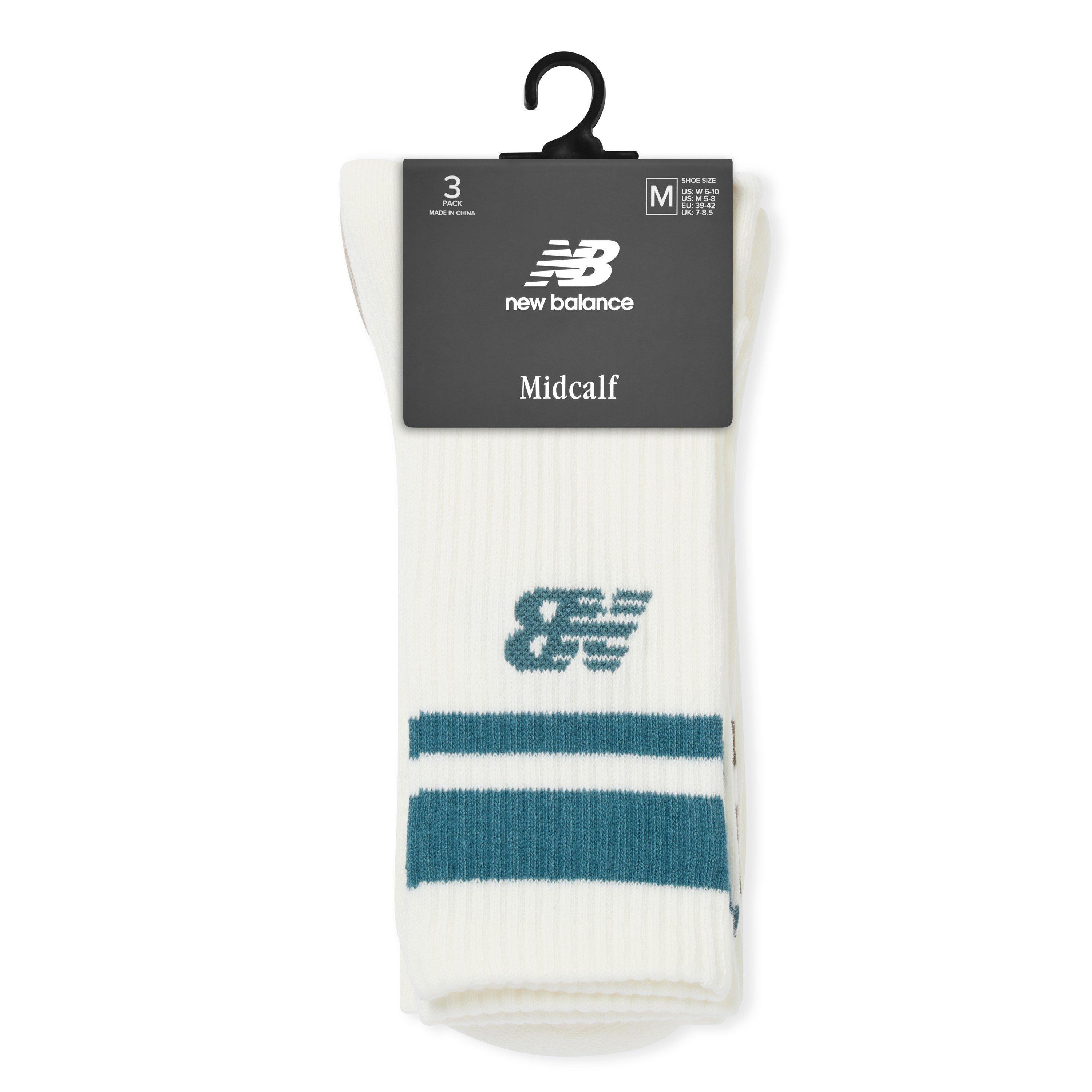 Neutrals - New Balance - Everyday Stripe Midcalf 3 Pack Crew Socks - 3