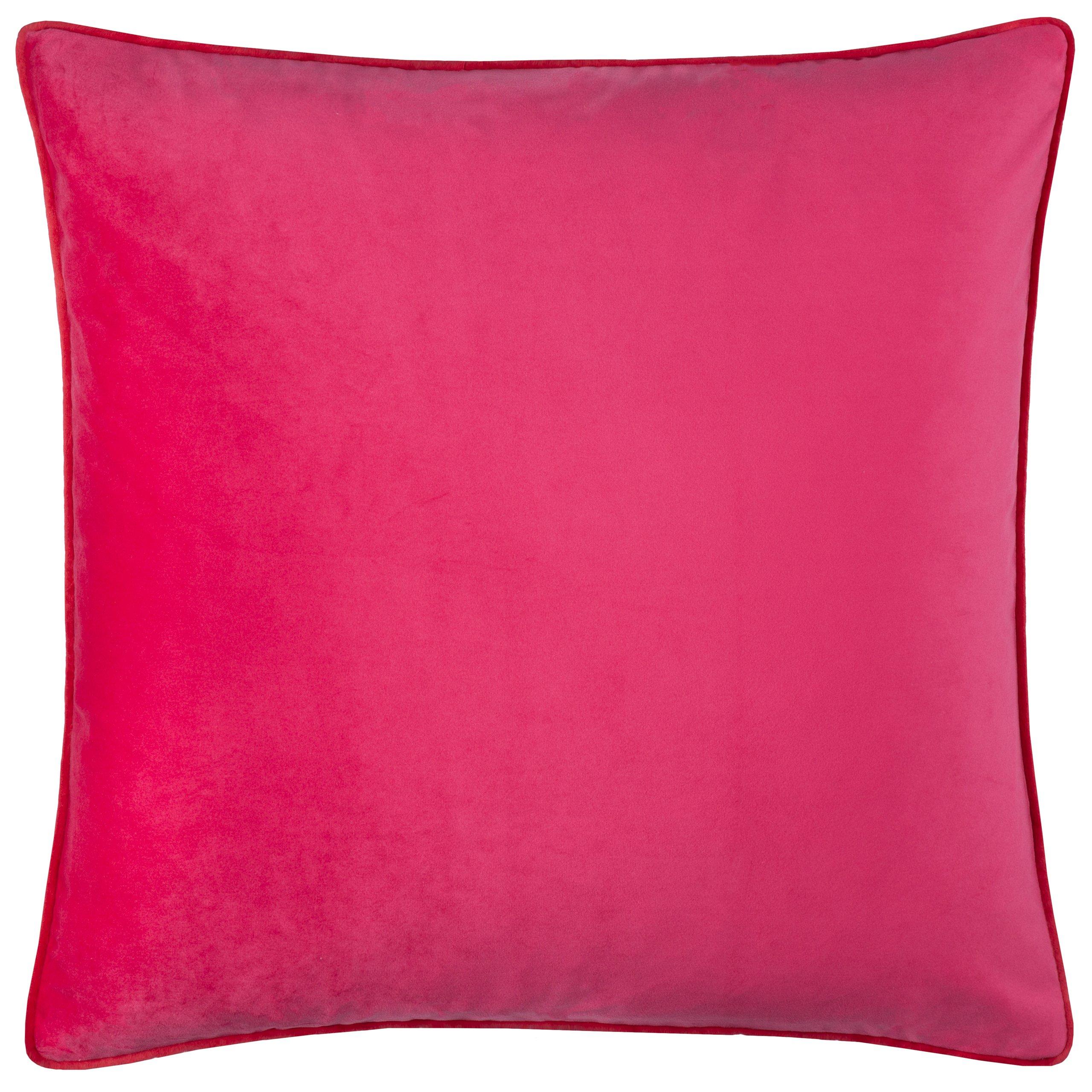 Hot Pink/Red - Furn - Meridian Velvet Feather Filled Cushion - 1