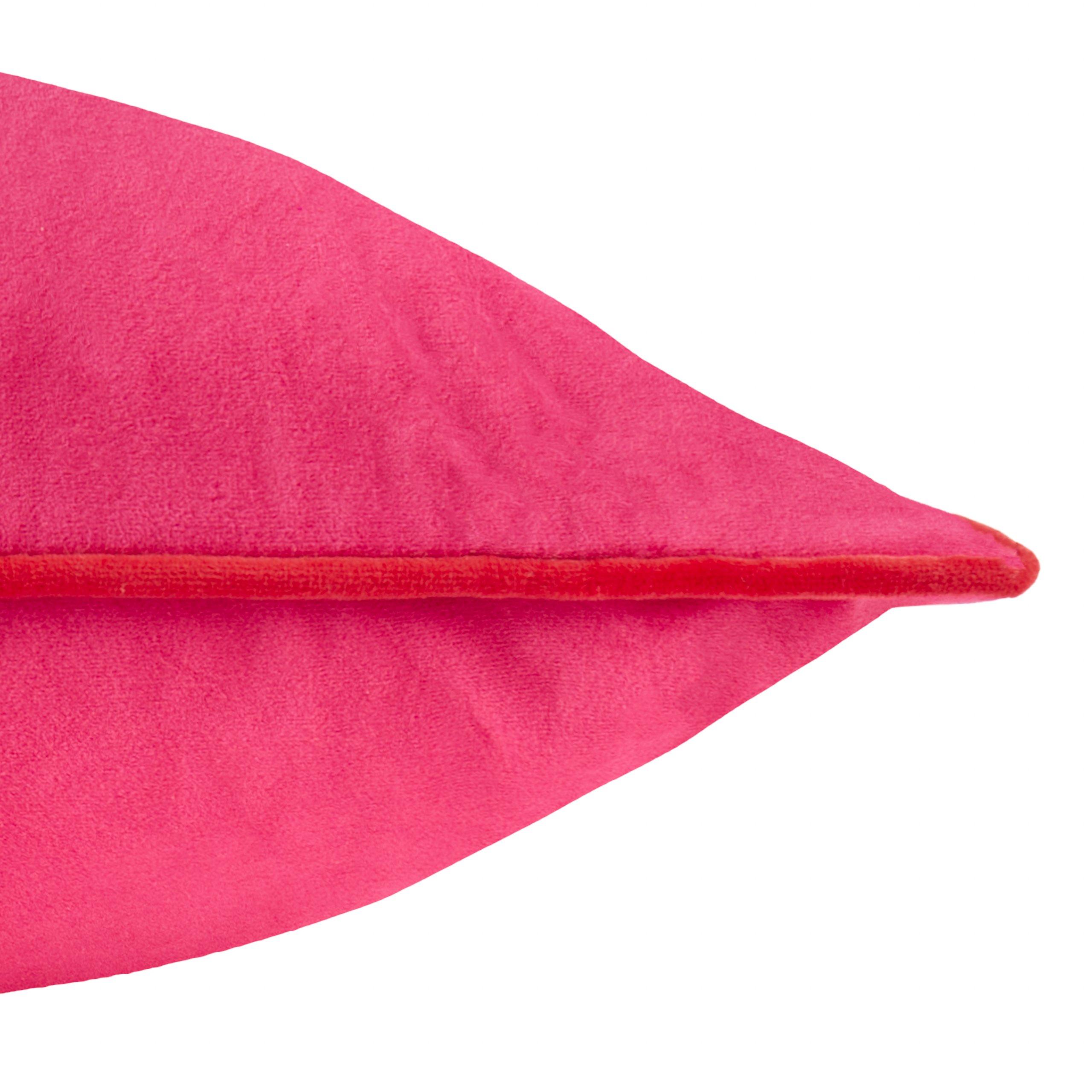 Hot Pink/Red - Furn - Meridian Velvet Feather Filled Cushion - 5