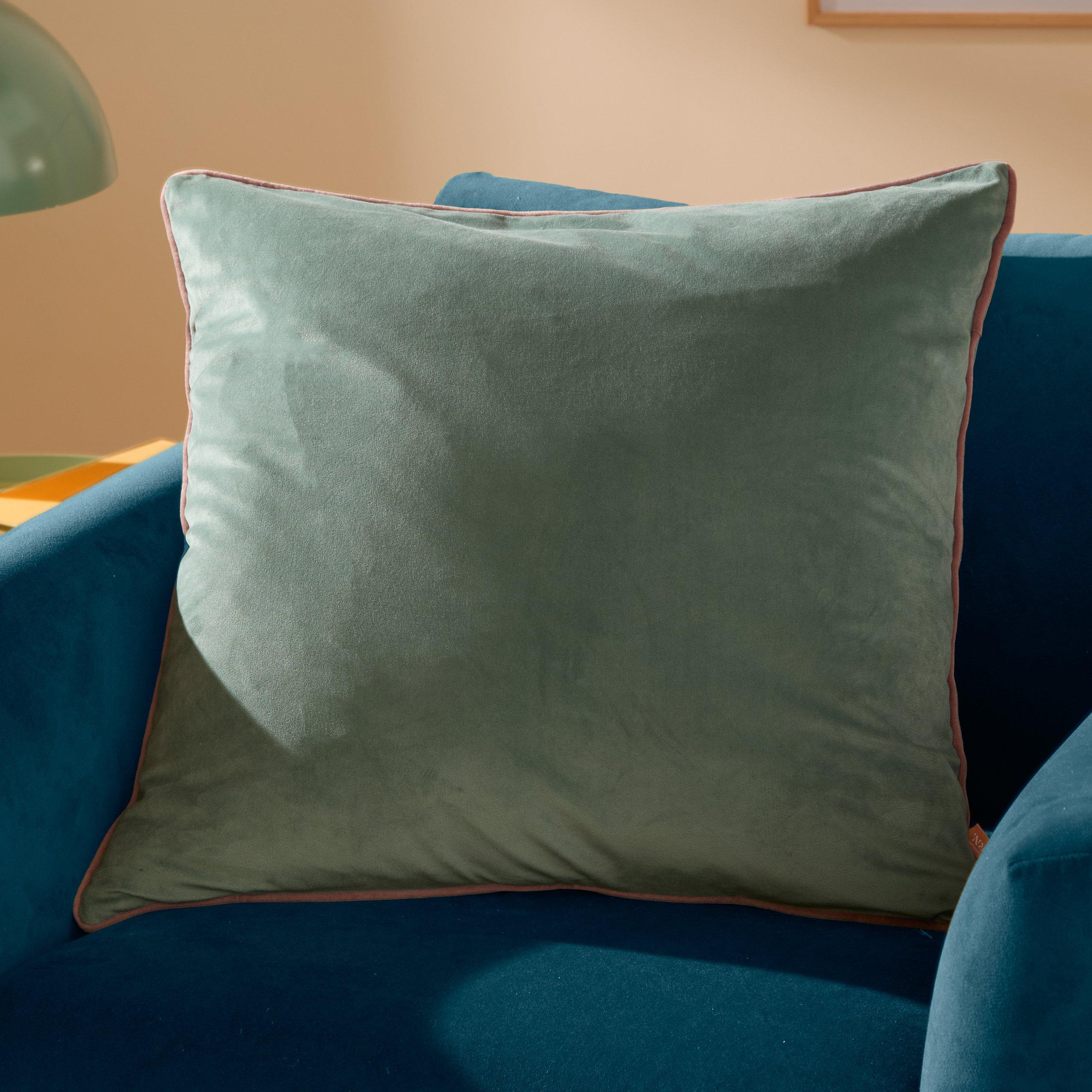 Mineral/Blush - Furn - Meridian Velvet Feather Filled Cushion - 2
