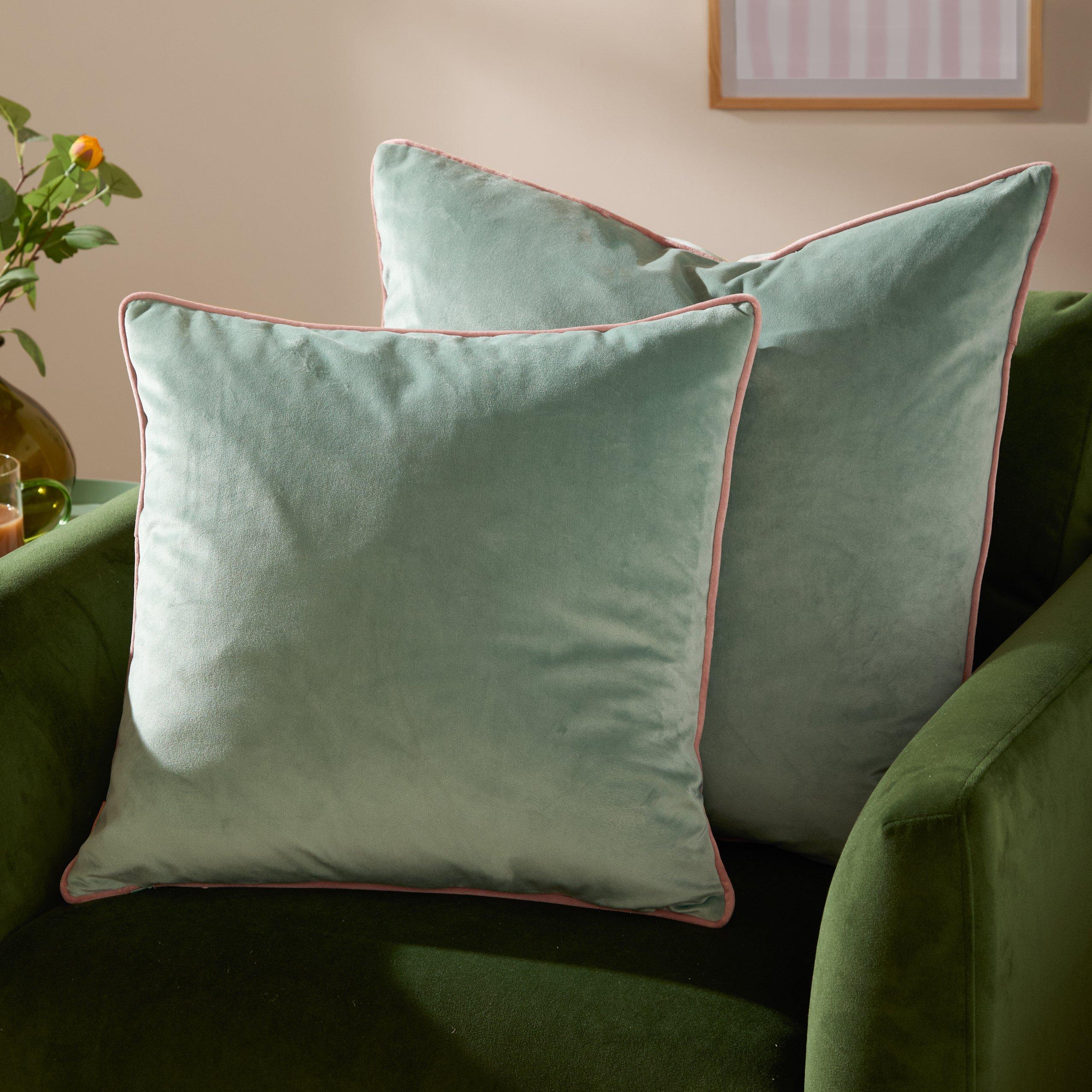 Mineral/Blush - Furn - Meridian Velvet Feather Filled Cushion - 6