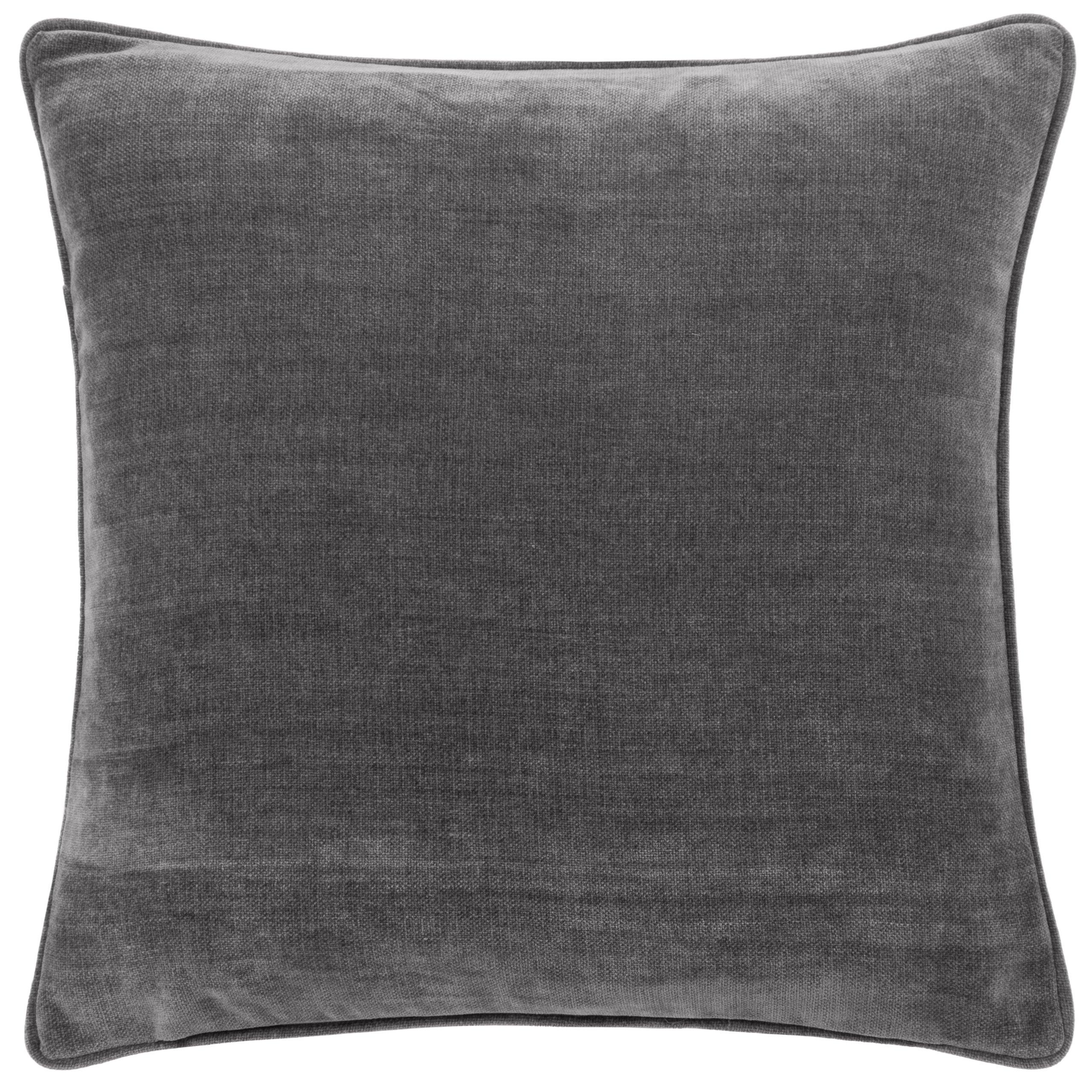 Charcoal - Yard - Heavy Chenille Piped Fibre Filled Cushion - 3