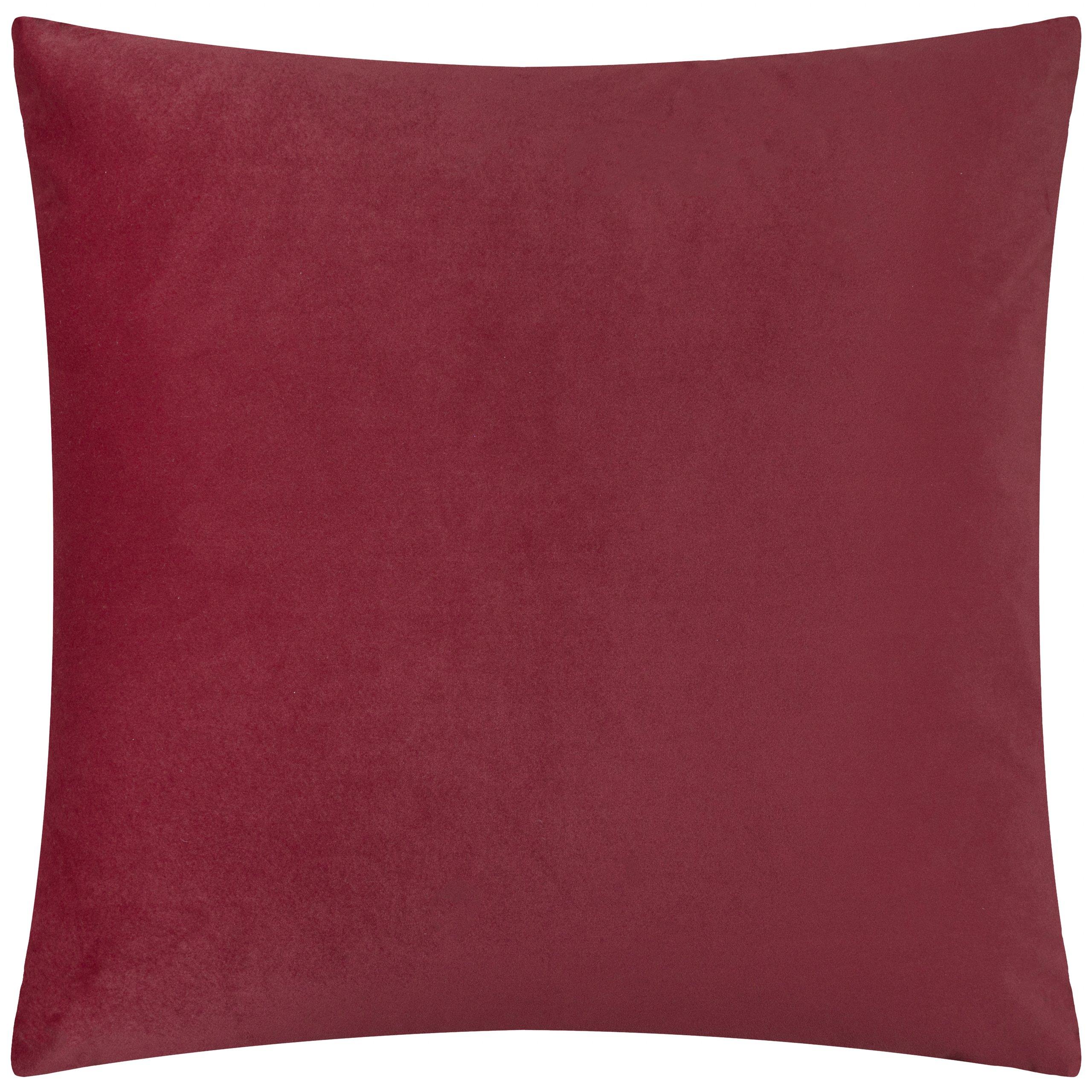 Burgundy - Paoletti - Evoke Cut Velvet Fibre Filled Cushion - 4
