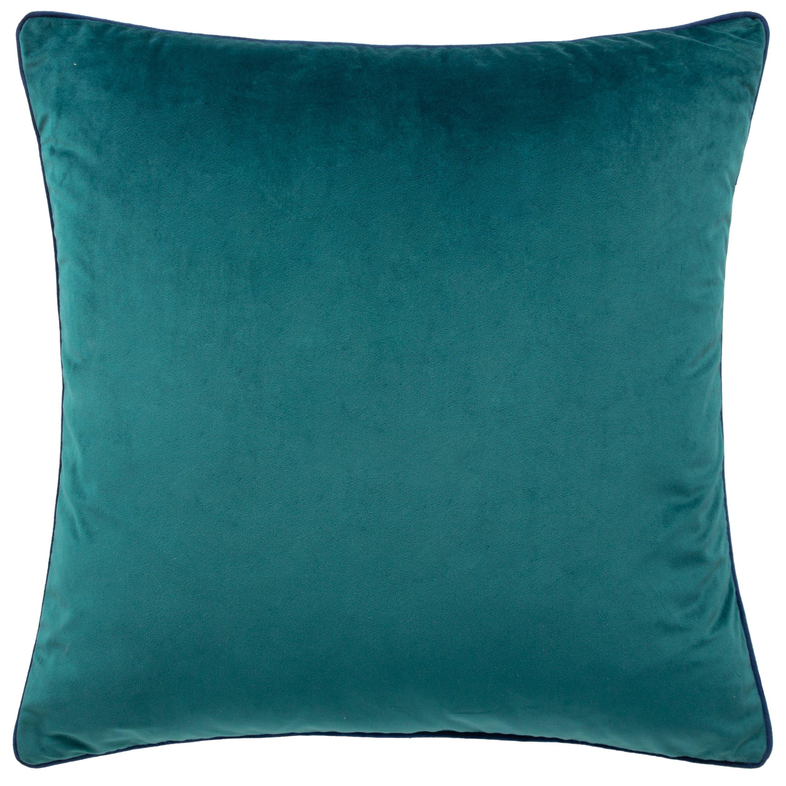 Teal/Navy - Furn - Meridian Velvet Fibre Filled Cushion - 3