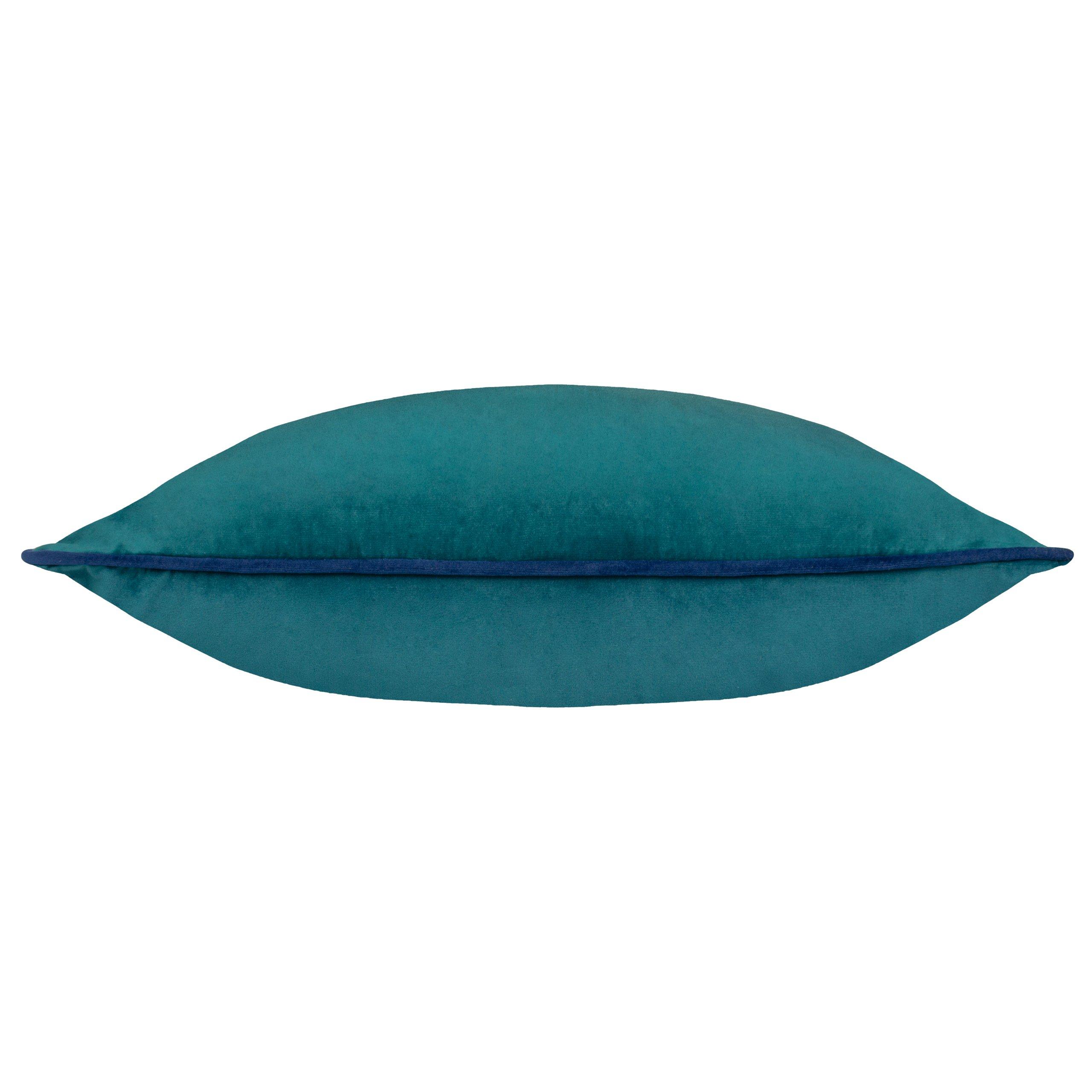 Teal/Navy - Furn - Meridian Velvet Fibre Filled Cushion - 4