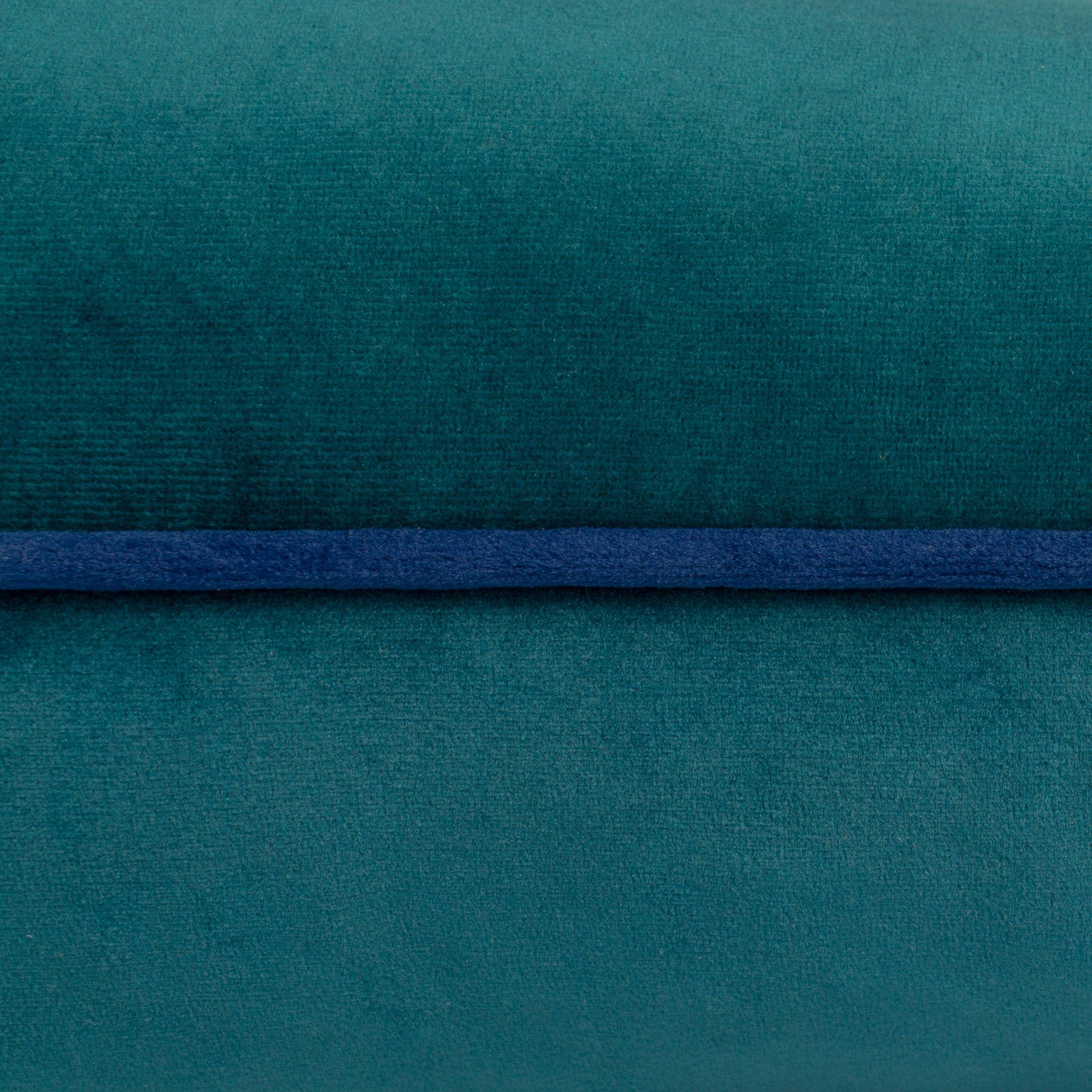 Teal/Navy - Furn - Meridian Velvet Fibre Filled Cushion - 5