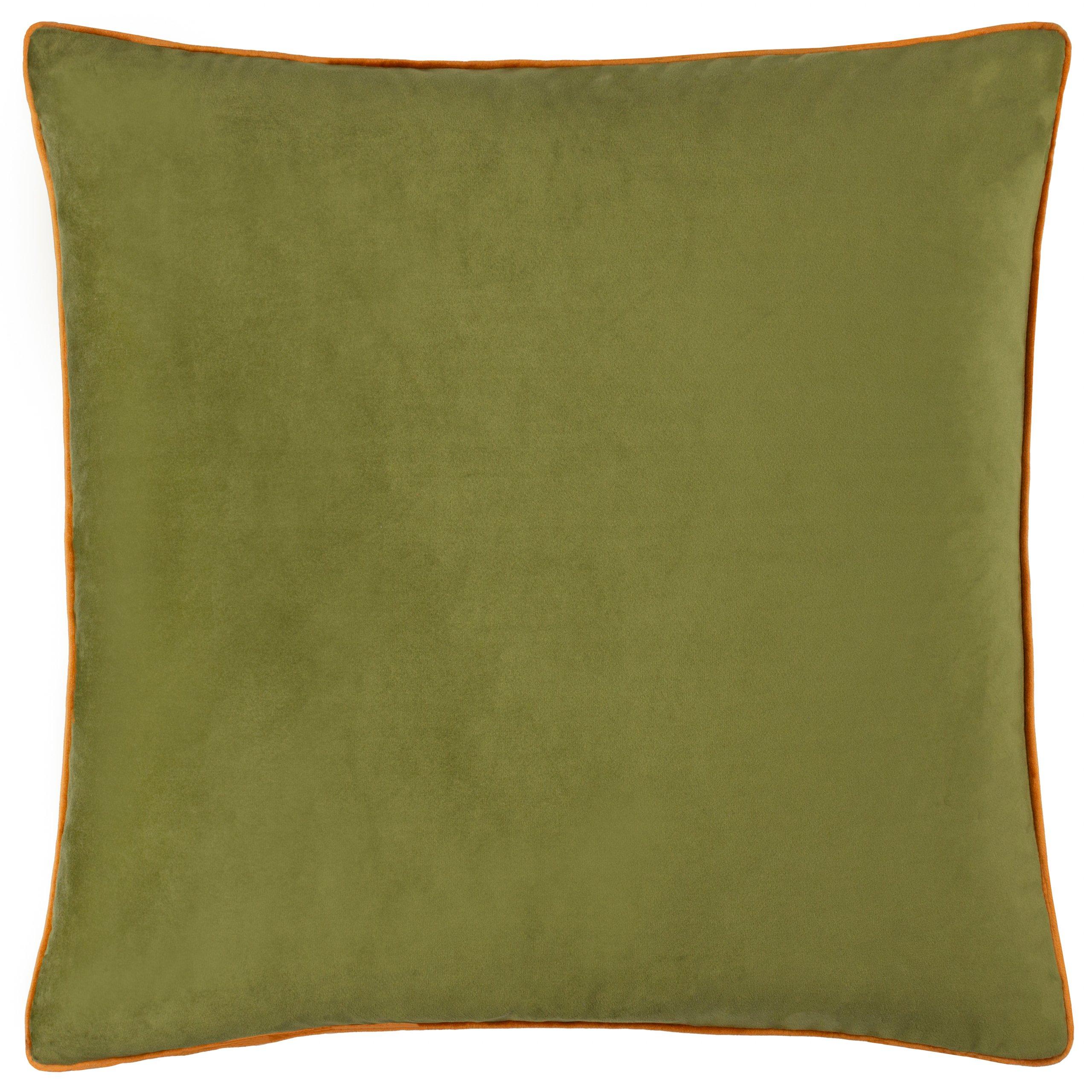 Olive/Ginger - Furn - Meridian Velvet Fibre Filled Cushion - 1