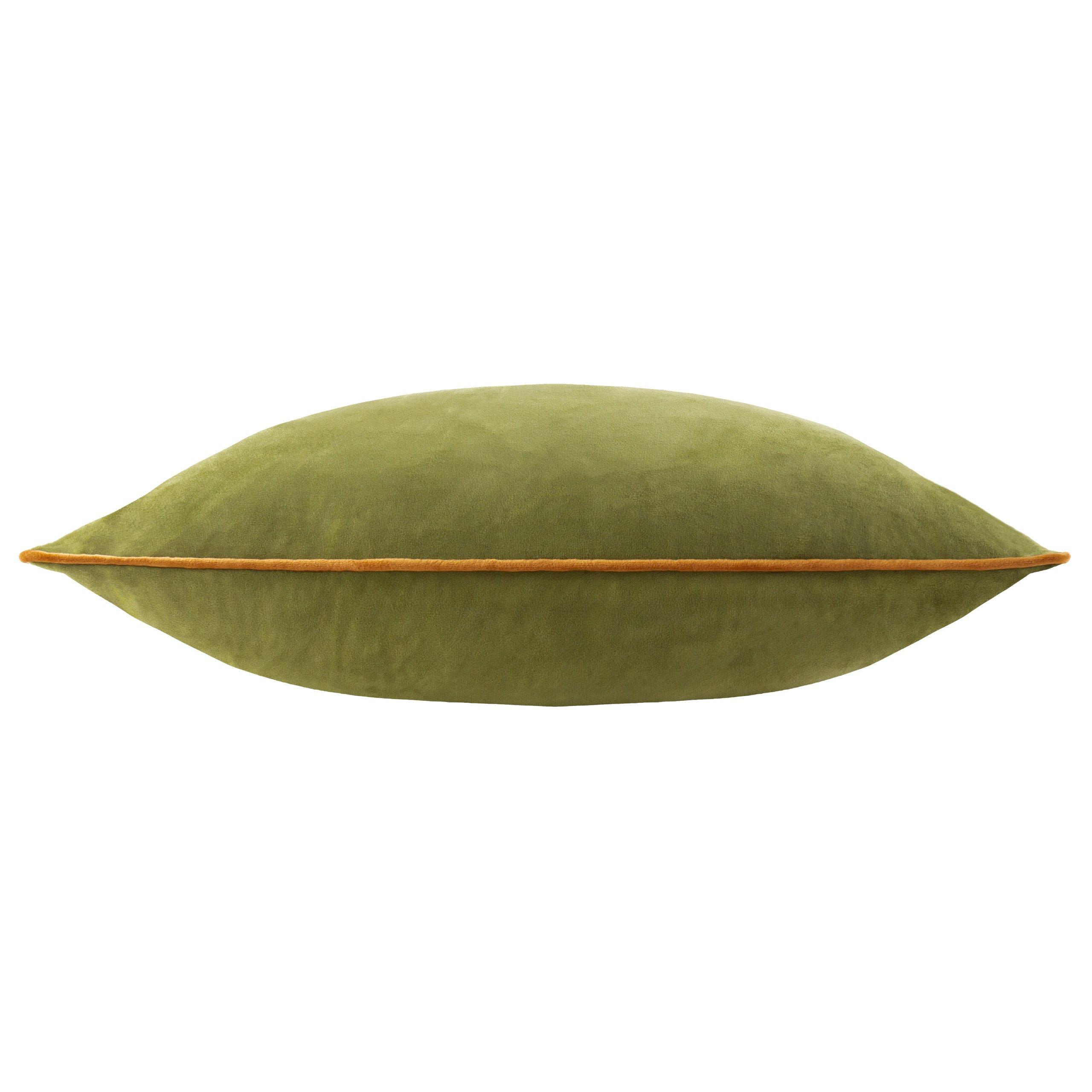 Olive/Ginger - Furn - Meridian Velvet Fibre Filled Cushion - 4