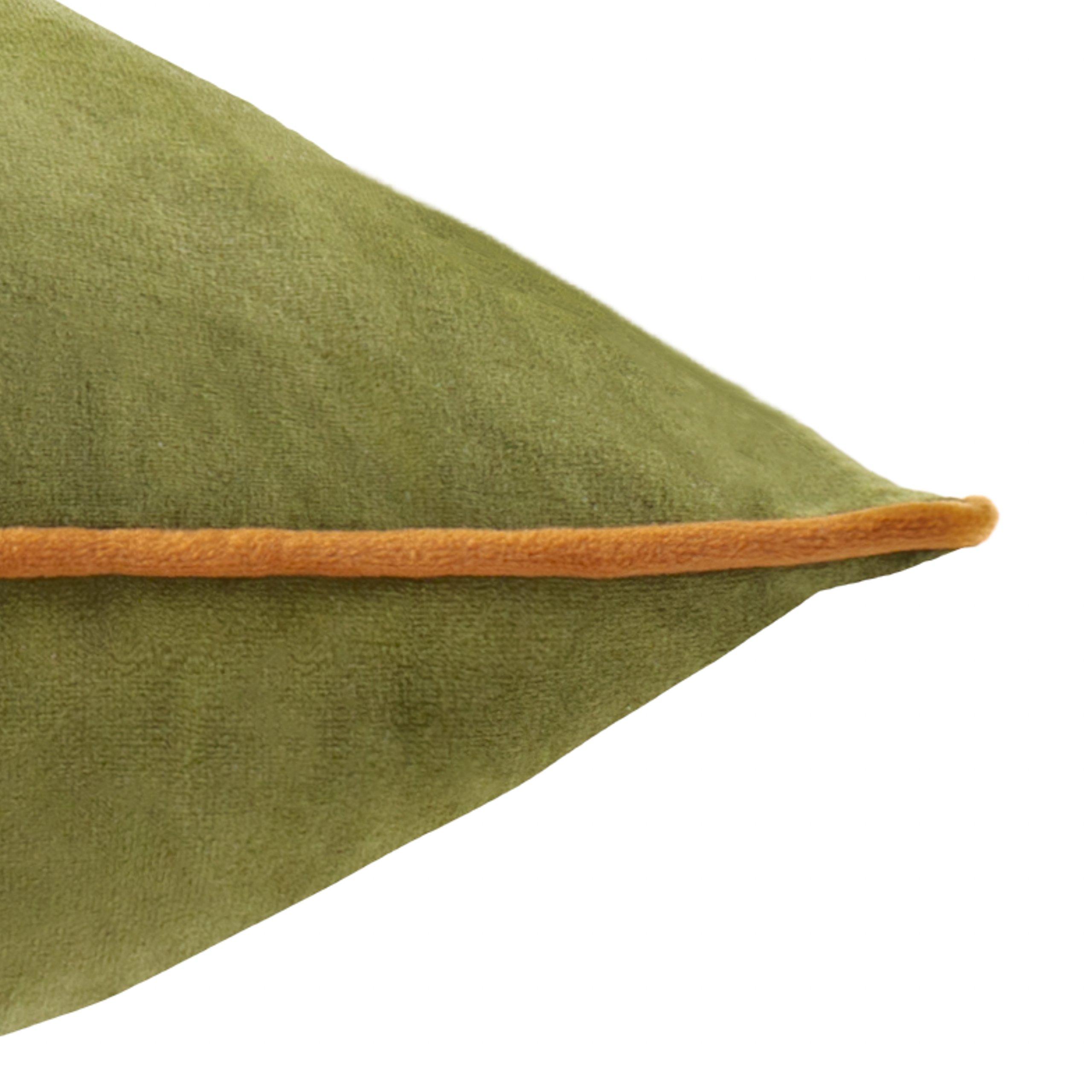 Olive/Ginger - Furn - Meridian Velvet Fibre Filled Cushion - 5