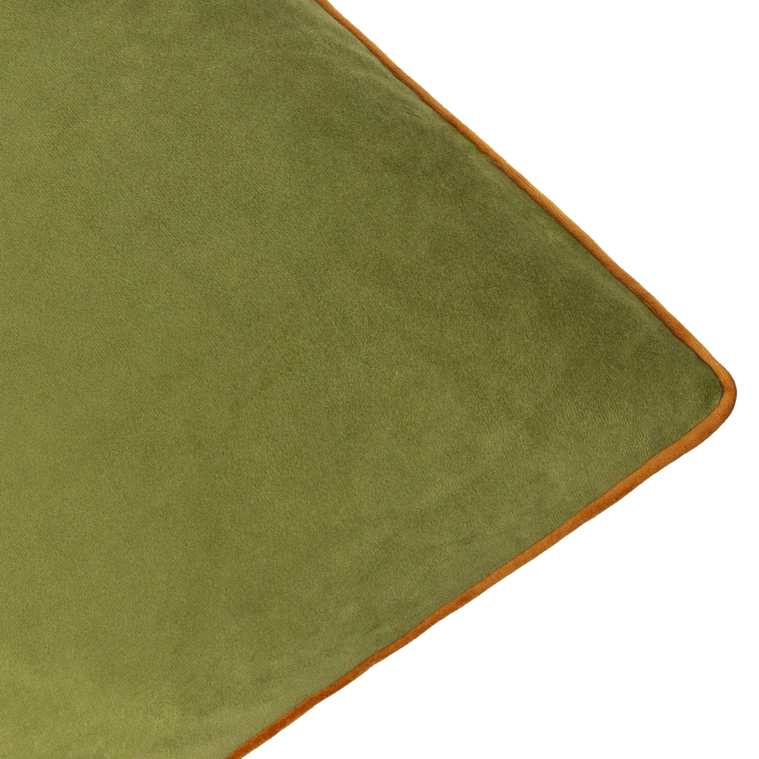 Olive/Ginger - Furn - Meridian Velvet Fibre Filled Cushion - 6