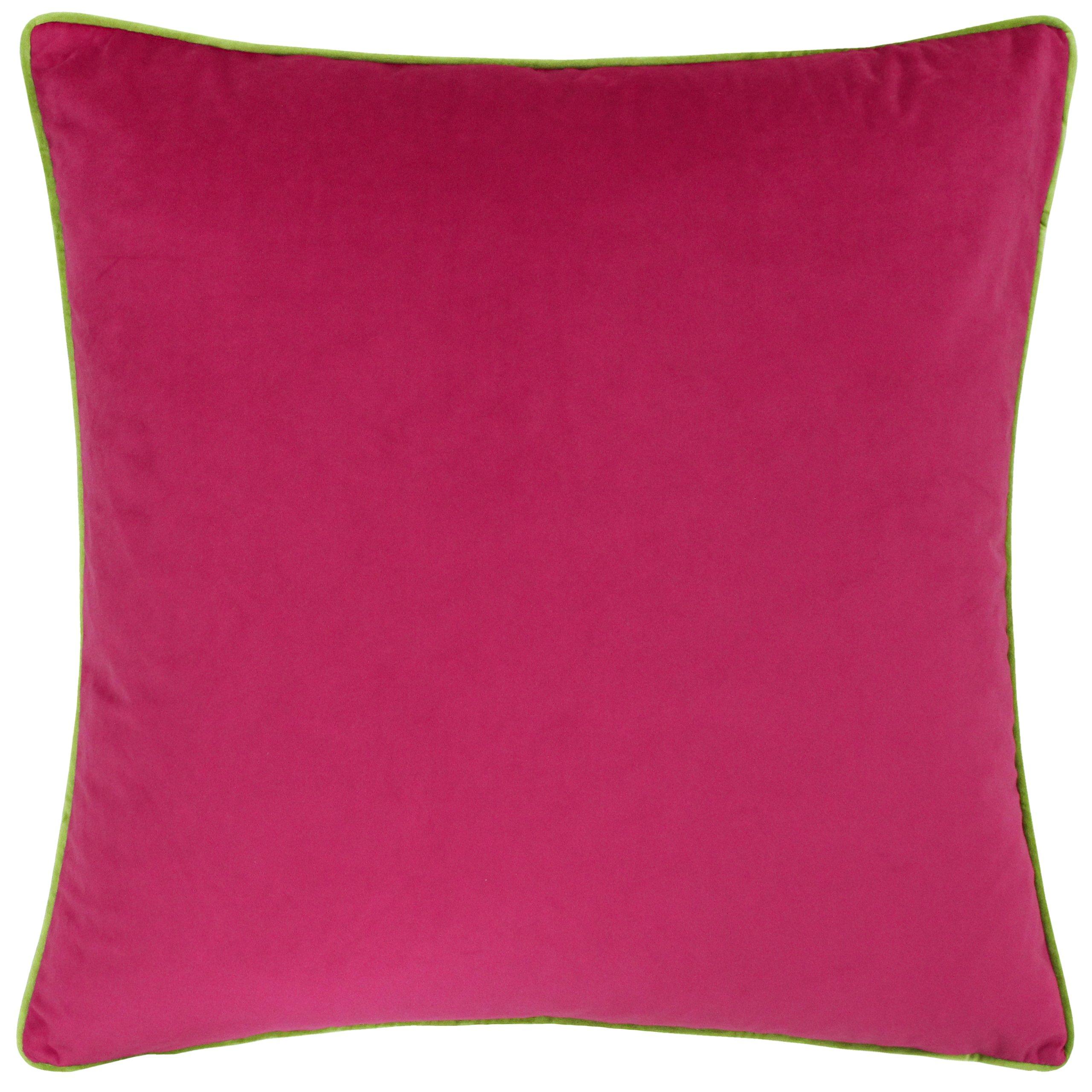 Hot Pink/Lime - Furn - Meridian Velvet Feather Filled Cushion - 1