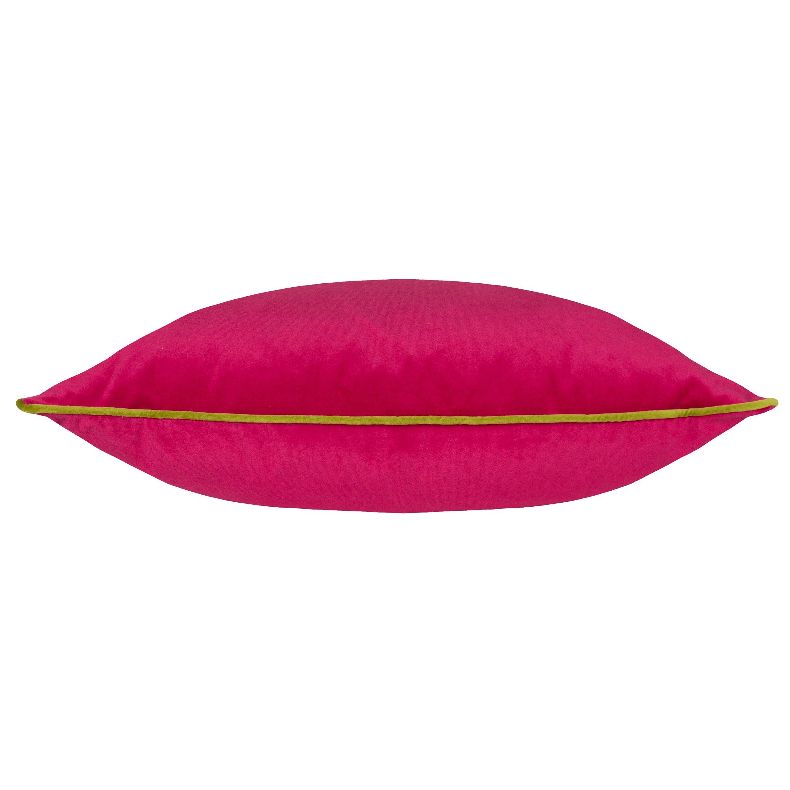 Hot Pink/Lime - Furn - Meridian Velvet Feather Filled Cushion - 4