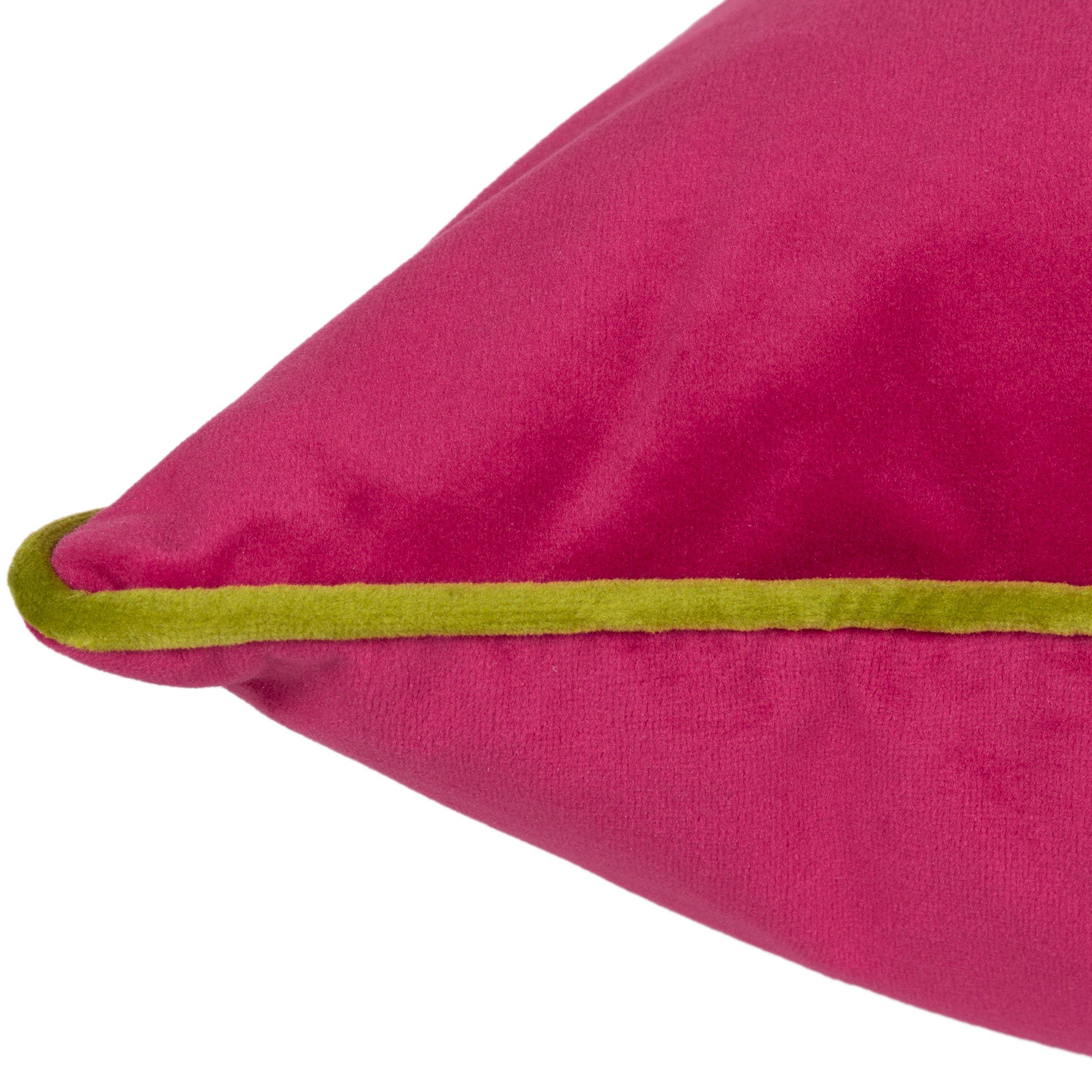 Hot Pink/Lime - Furn - Meridian Velvet Feather Filled Cushion - 5